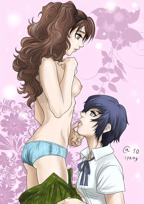 Naoto undressing Rise