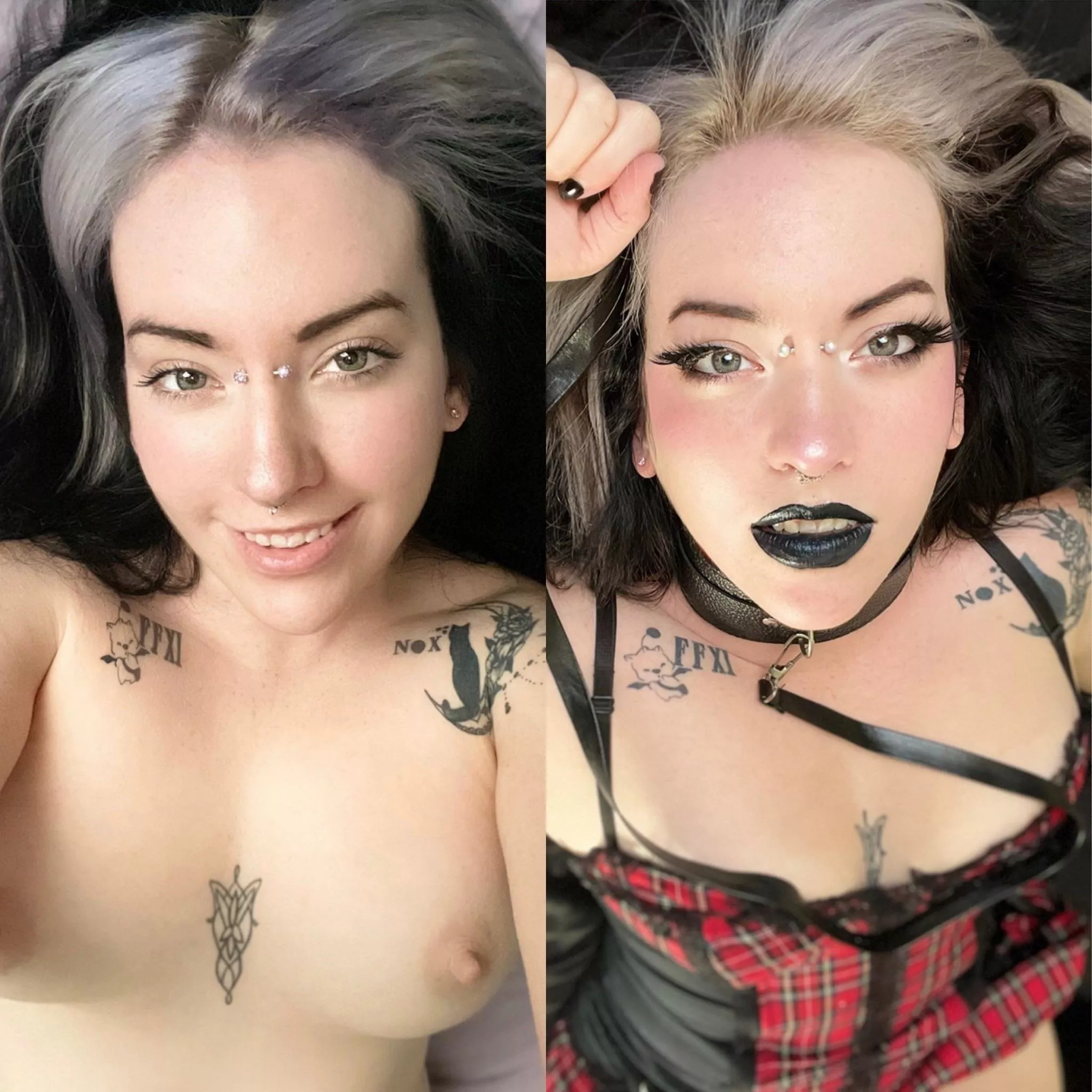 Natural vs all gothed up â˜ºï¸ðŸ˜ˆ