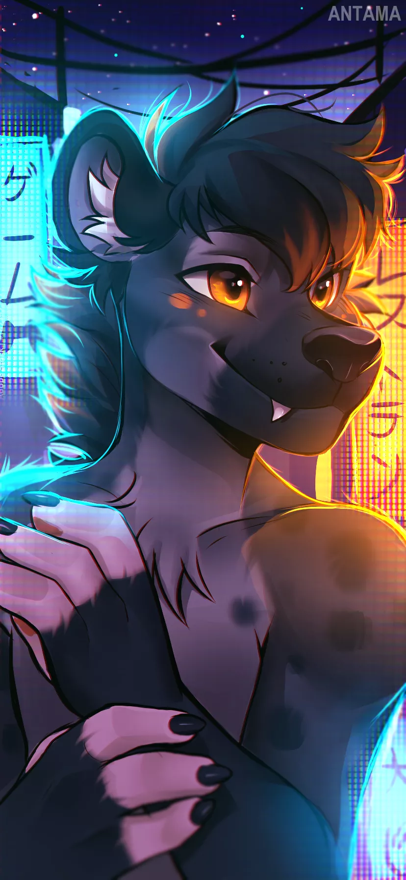 Neon Lights - Art by me @Furry_Angel18