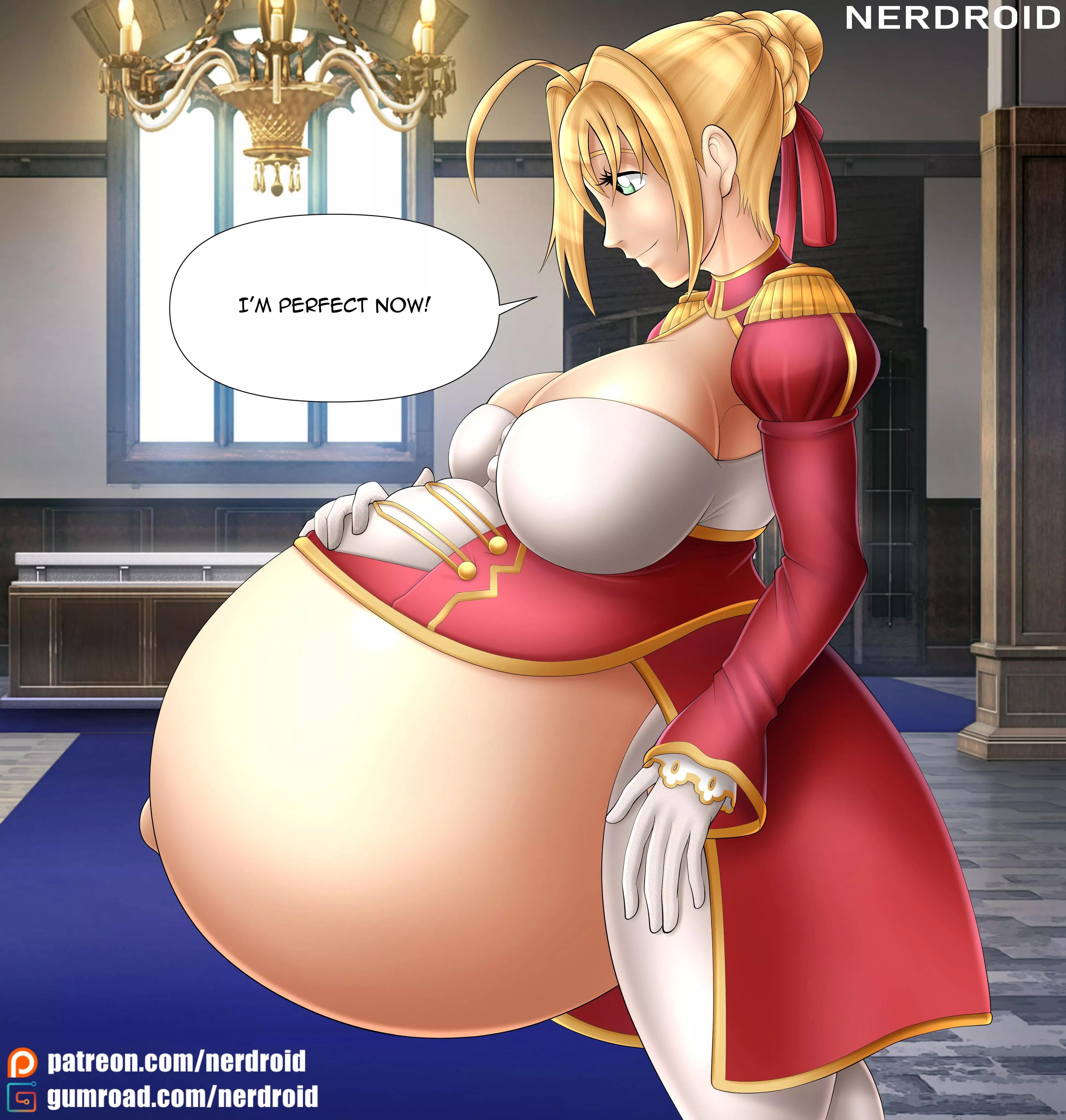 Nero Claudius pregnant from Fate/EXTELLA - Art by me(NerDroid)