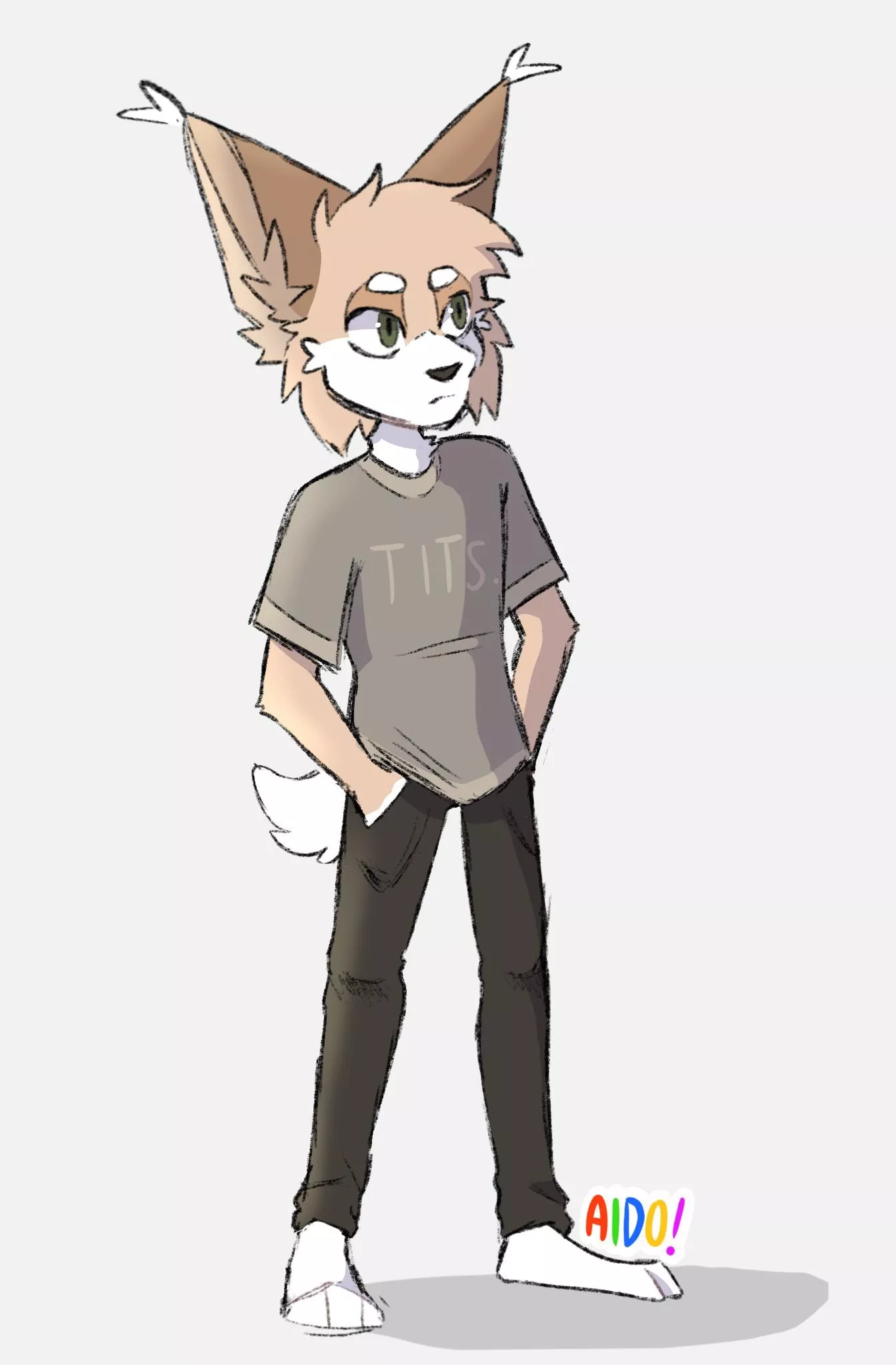 never posted before aha- here's my fursona Levy! (art by me :D)