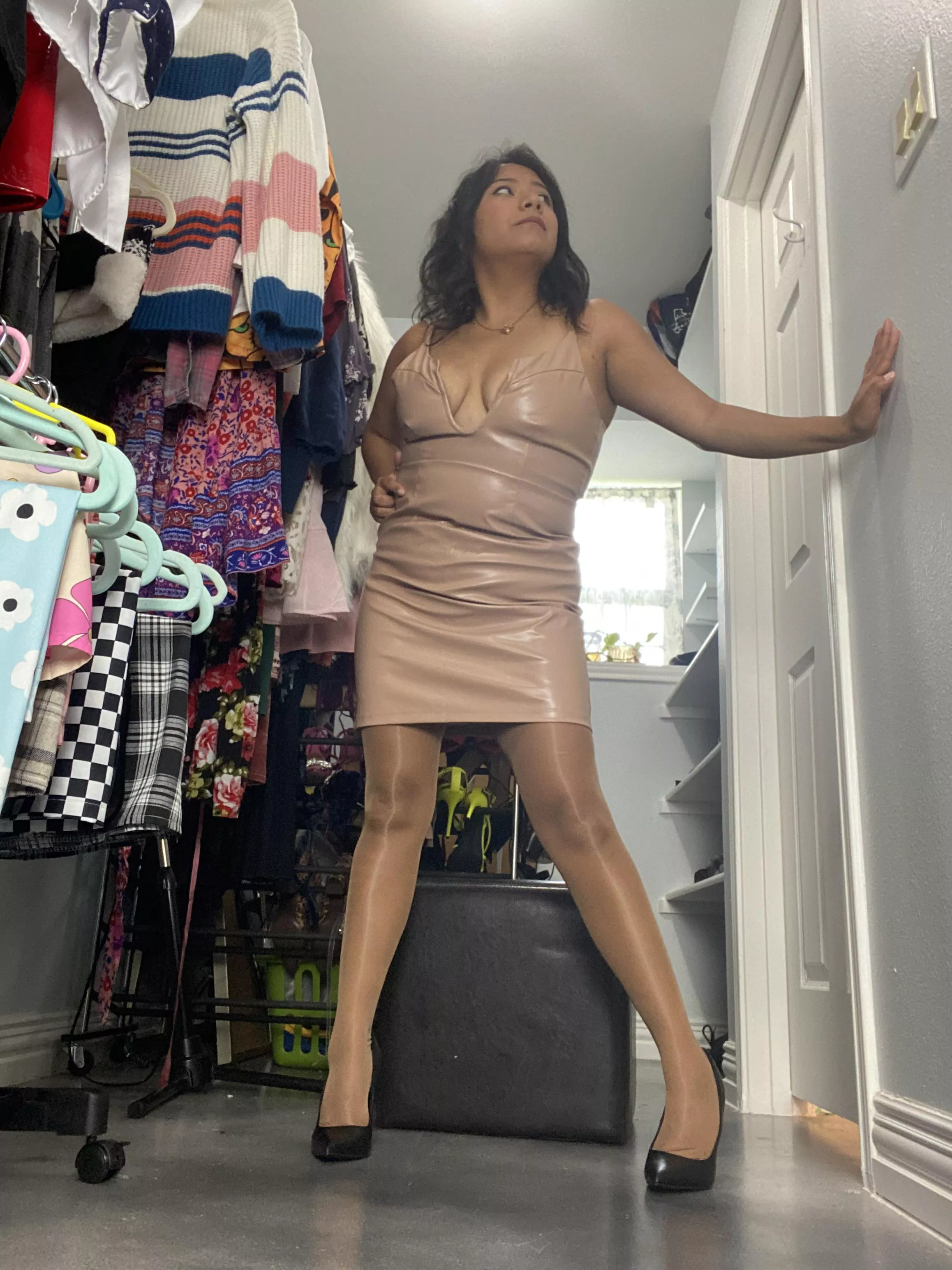 New CDR with leather dress and heels