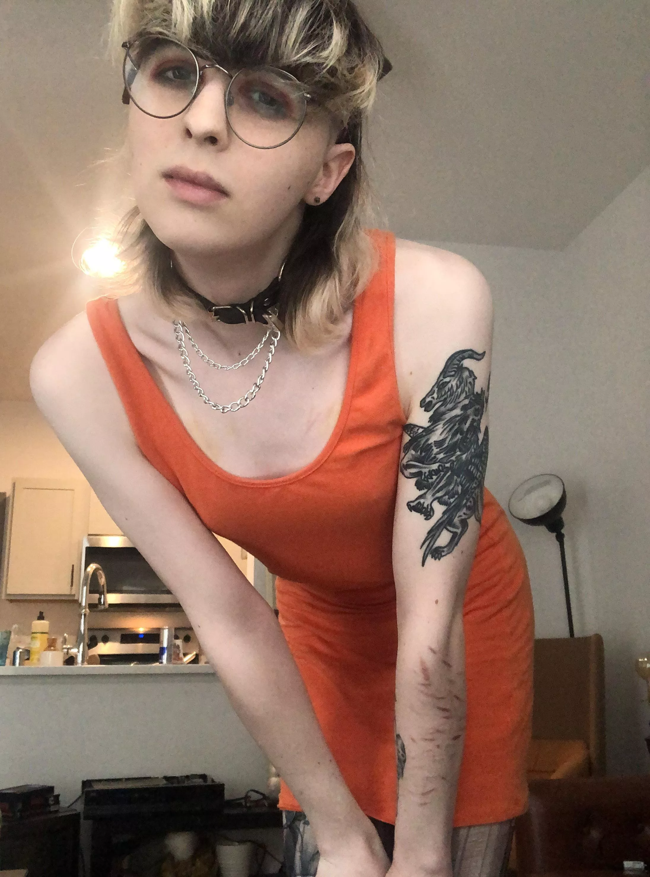 new dress that I definitely didn’t find in a dumpster 🧡