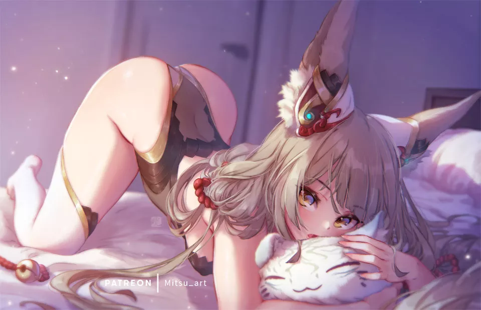 Nia from [xenoblade] being a good little kitten (mitsu_art)