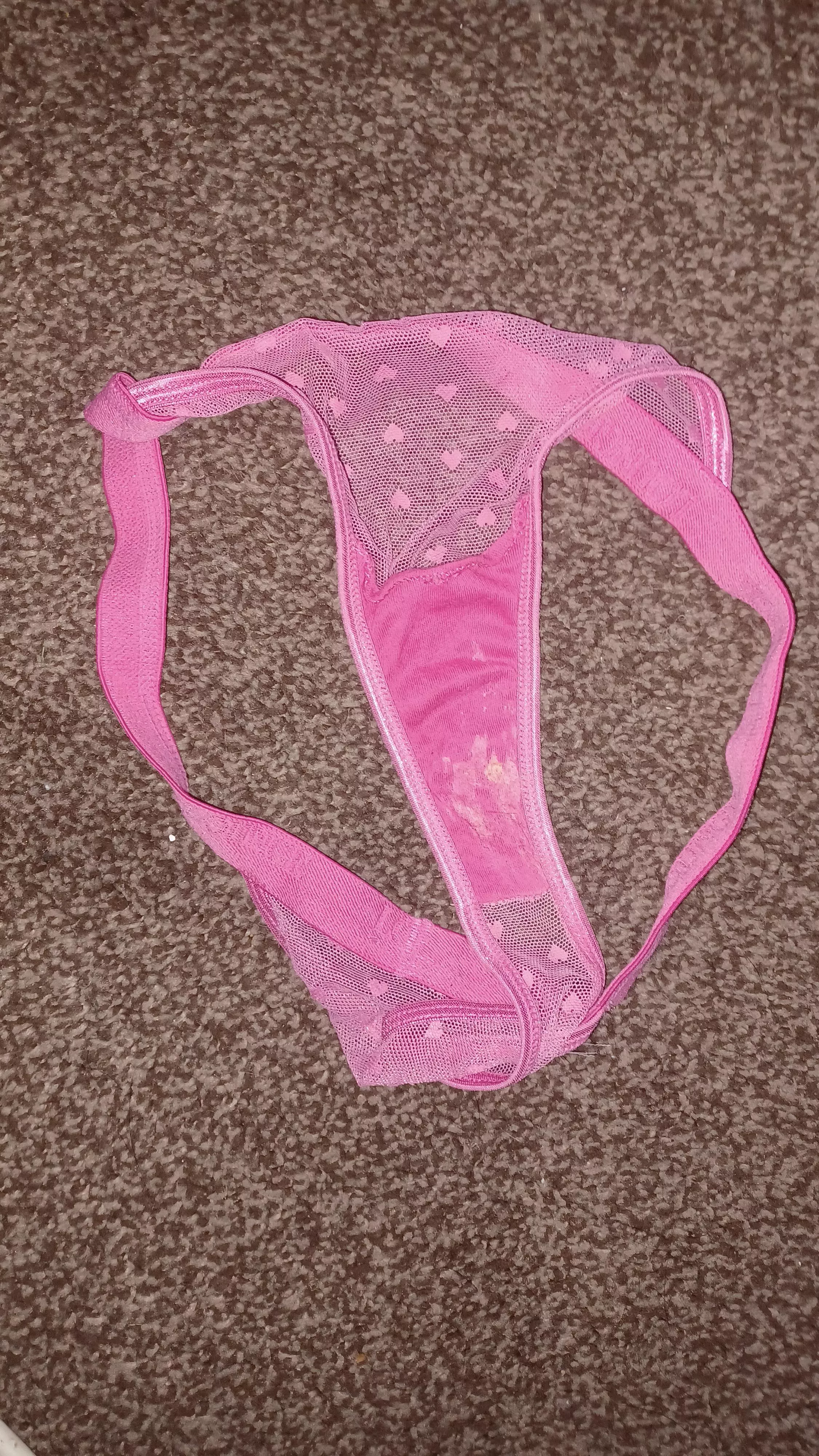 Nice pink pussy stained thong