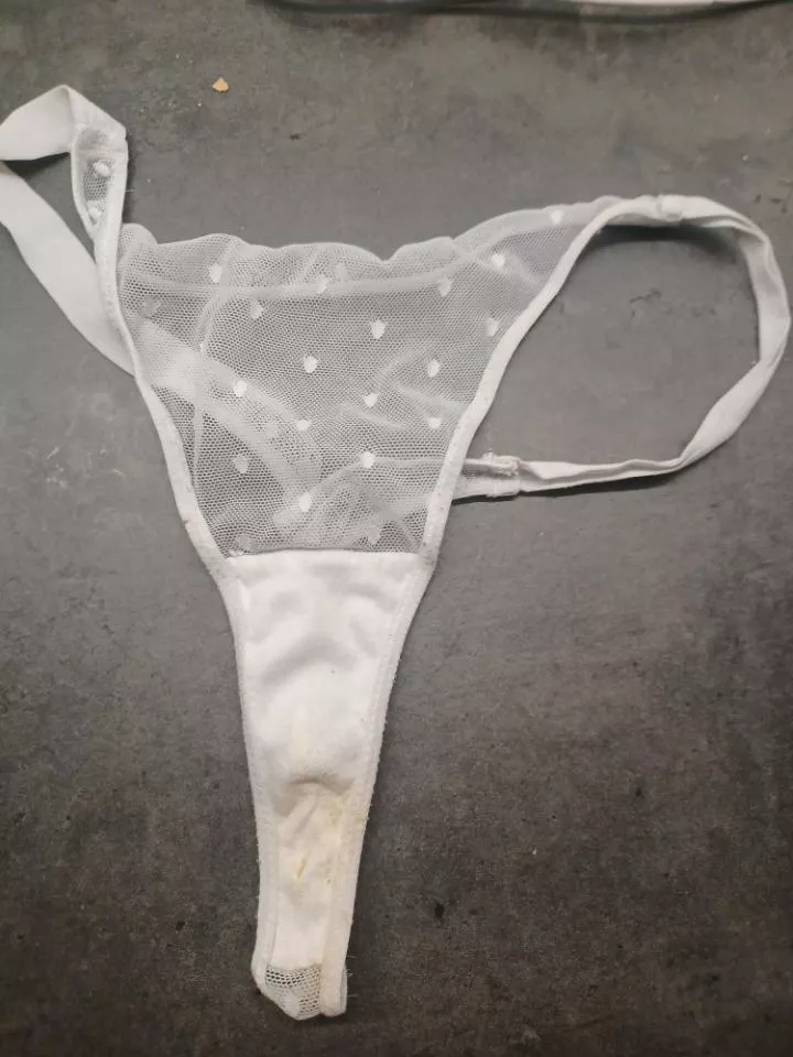 nice white pussy stained thong