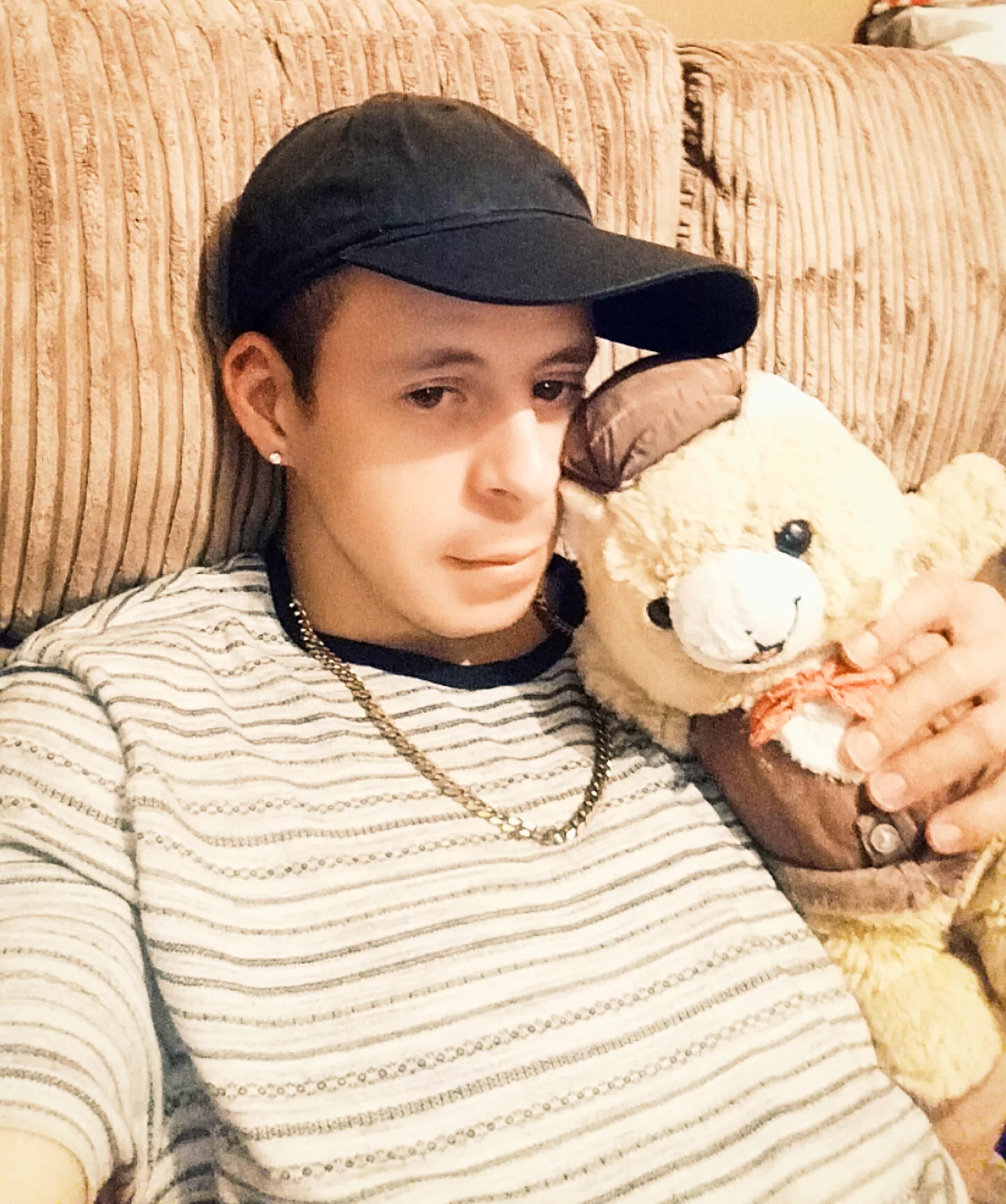 Nickkoosh and Bennoosh (Nick & Ben). I had this had this teddy since I was 2. It's missing a nose lol