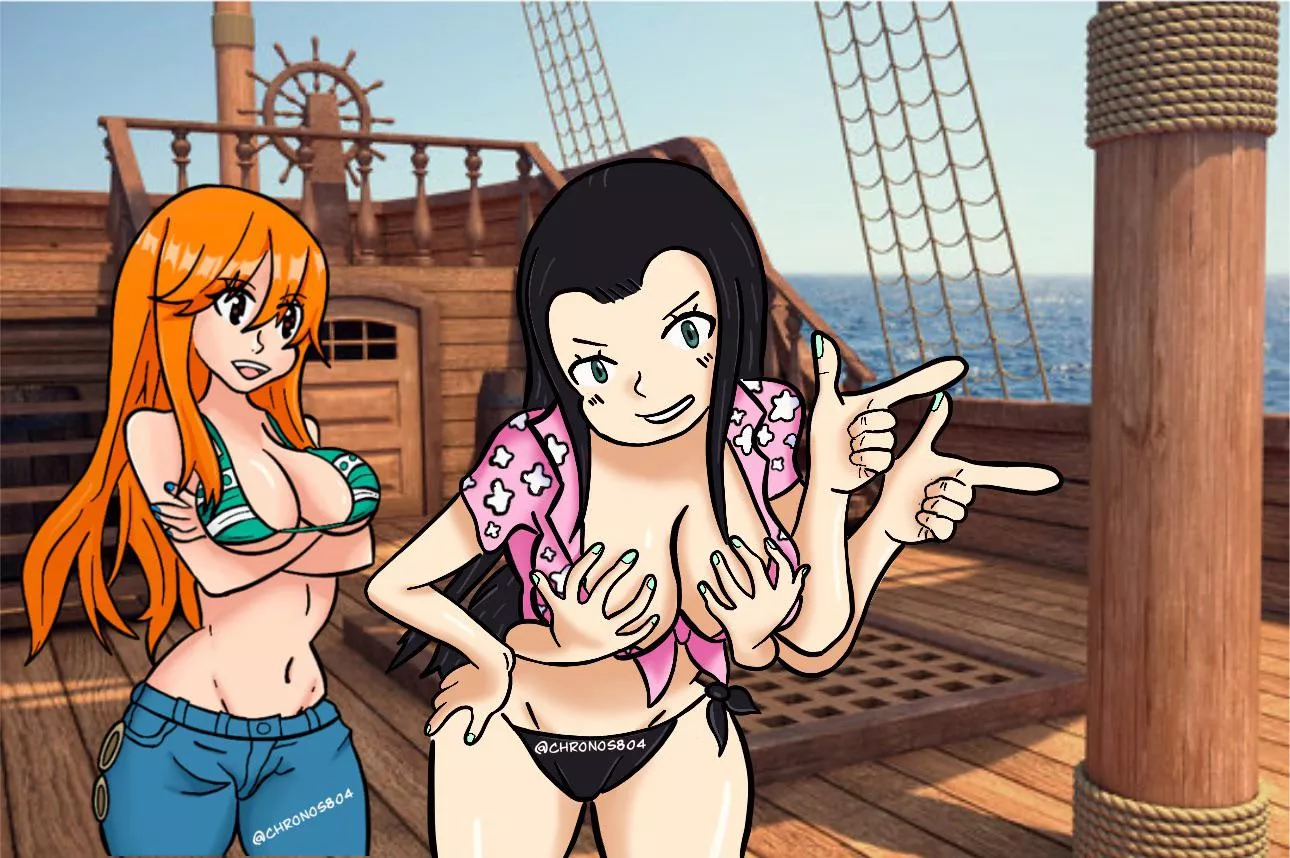 Nico Robin and Nami by me @Chronos804