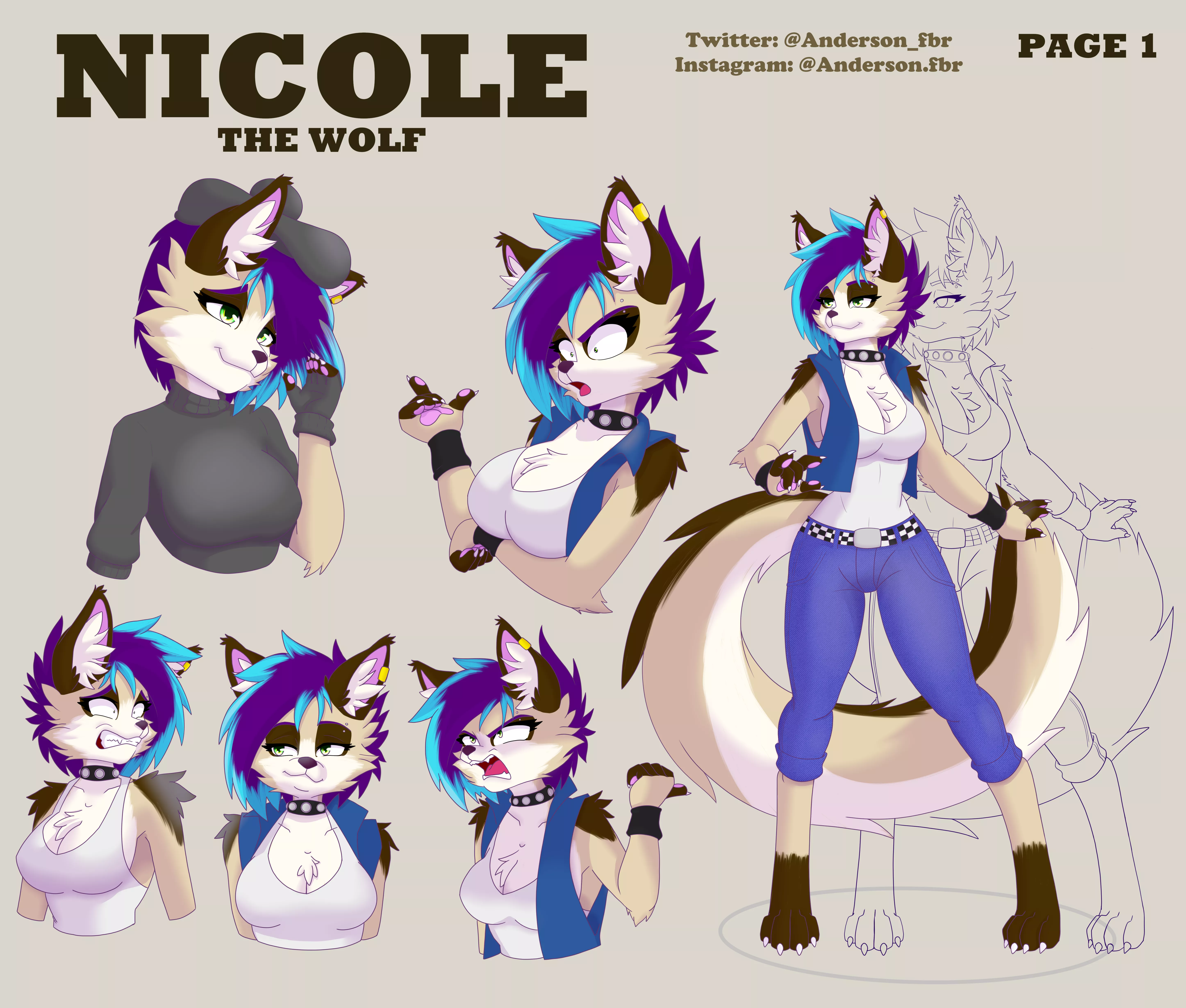 Nicole the wolf (art by me; Commissions open! Info in coments)