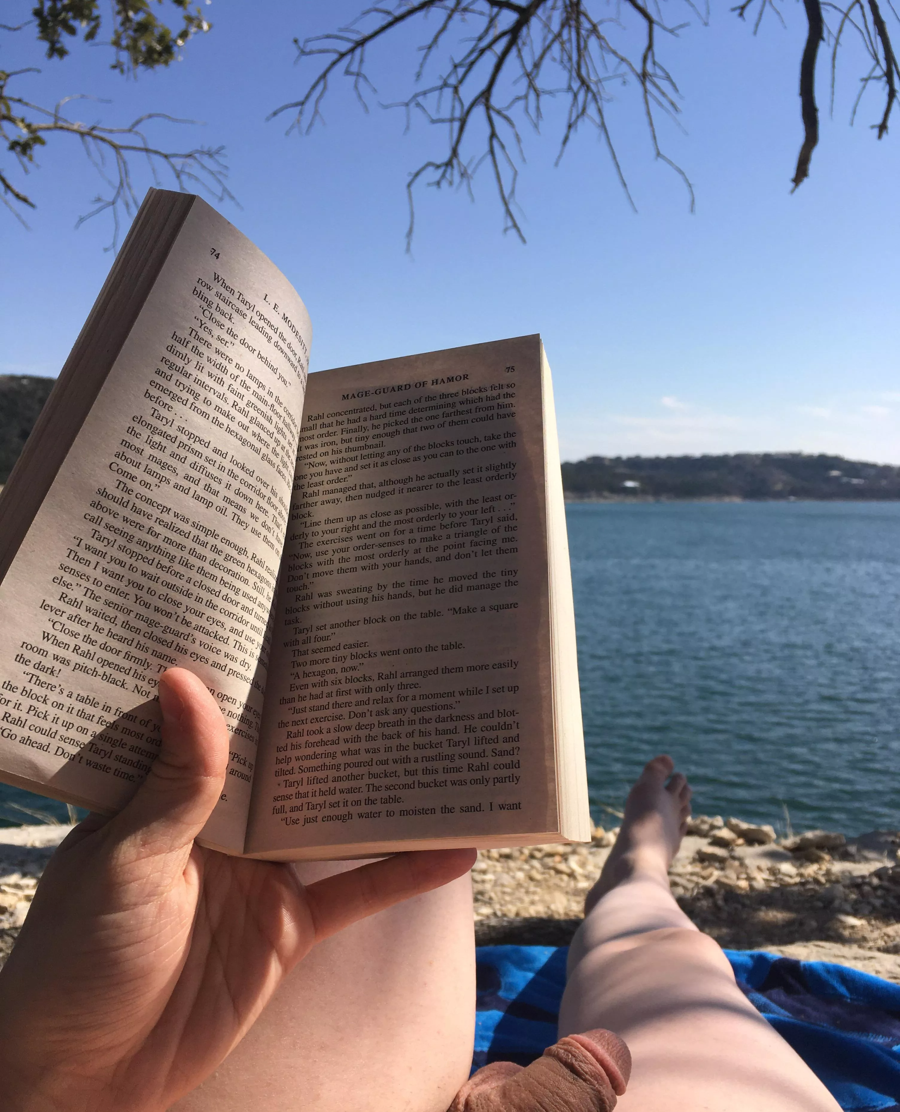 Nothing beats a good book by the lake