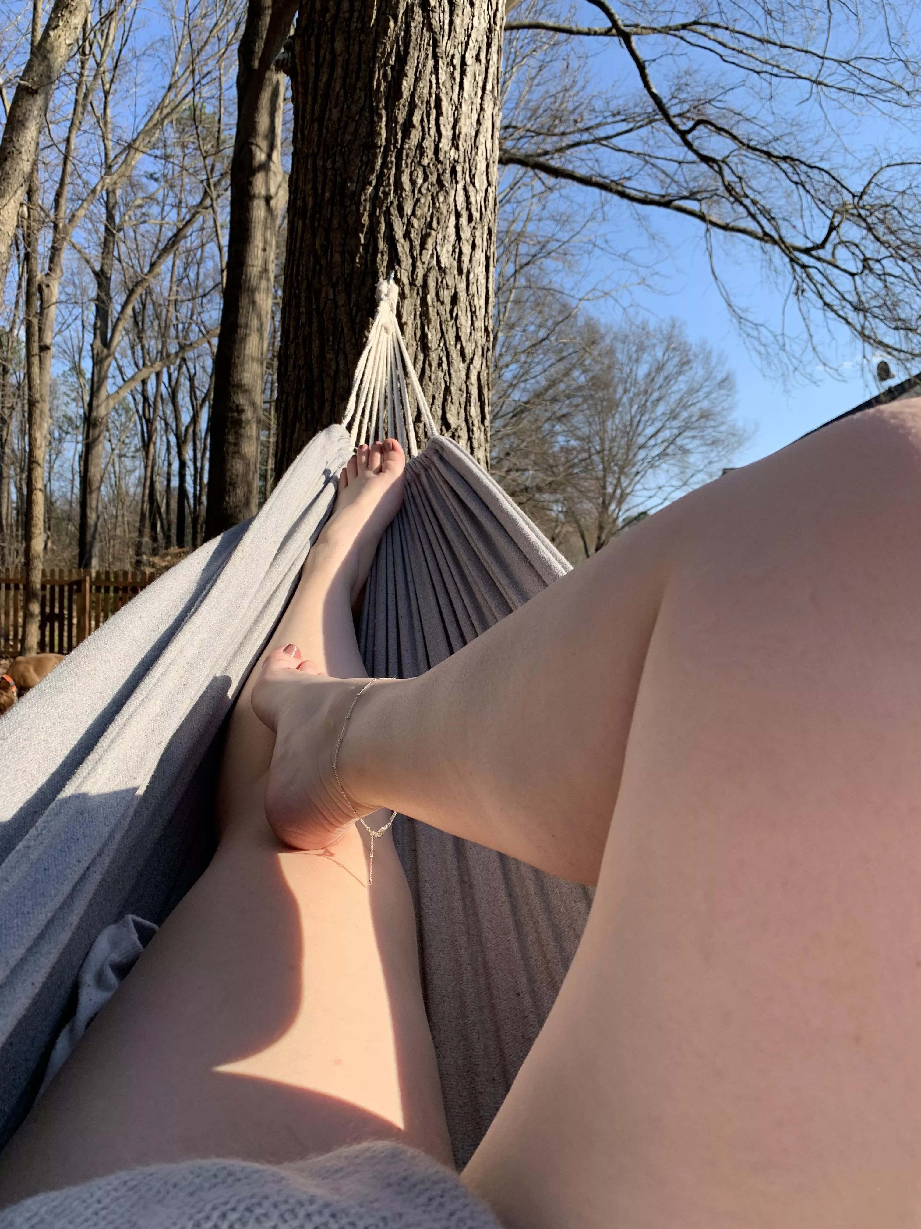 Nothing better than sunning your legs in a hammock!