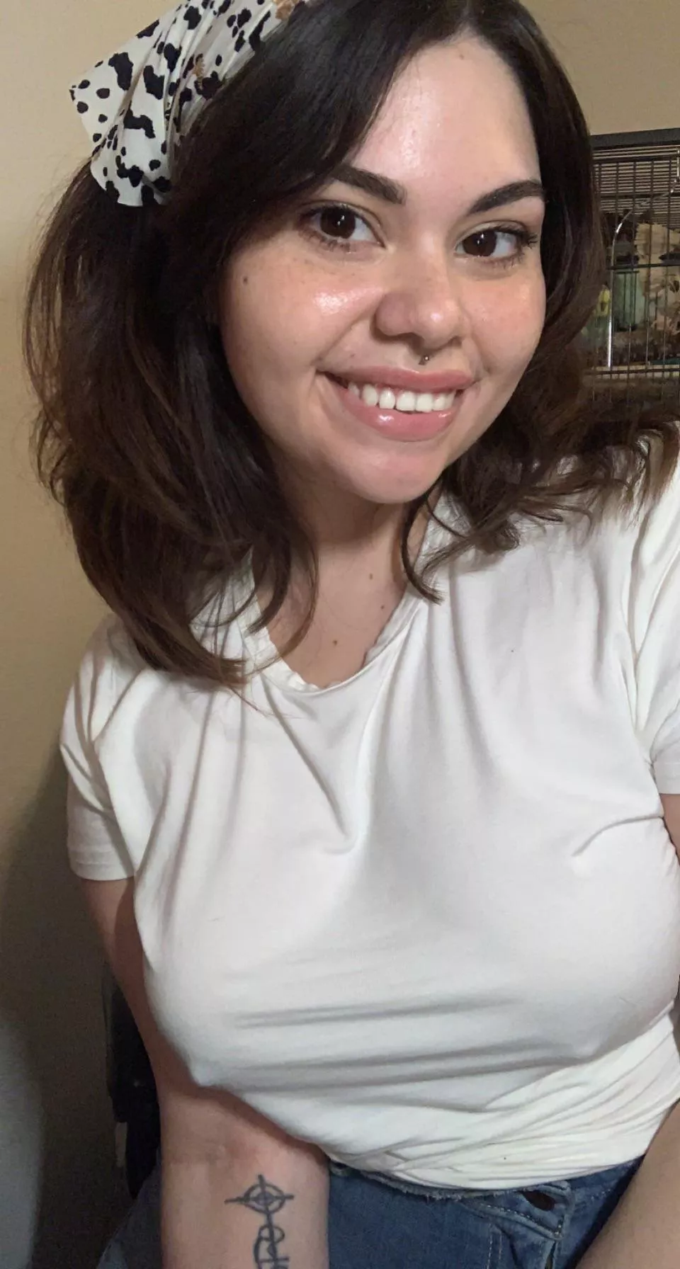 Nothing like being braless in a white t-shirt!