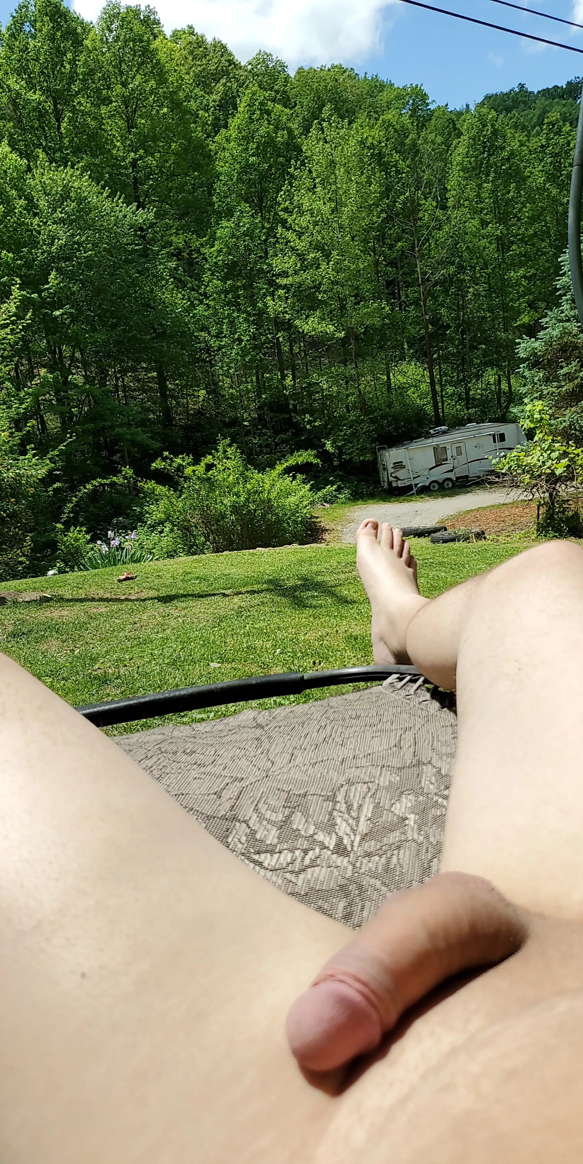 nothing like tanning naked in the yard