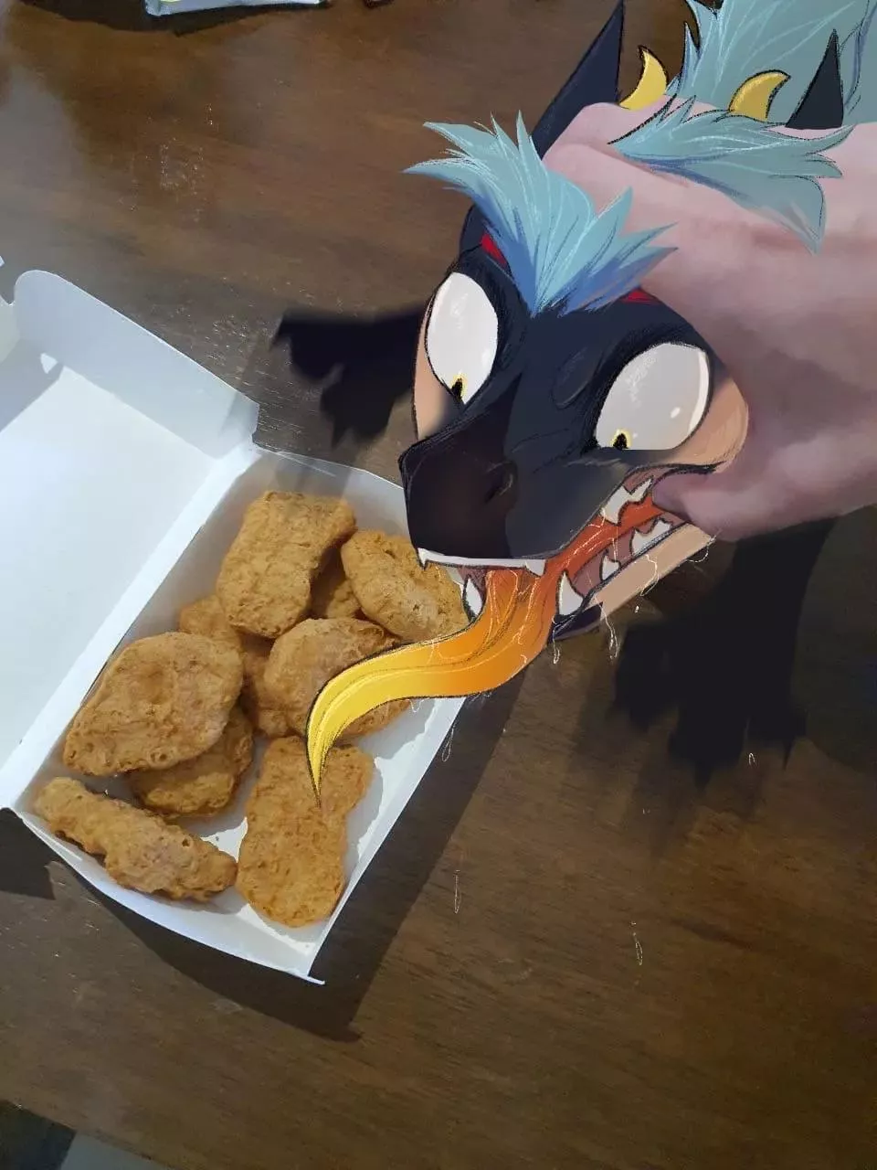 Nuggies. But really my friend is looking for the original picture of this meme, any idea where I can find it because I don't know the sauce.