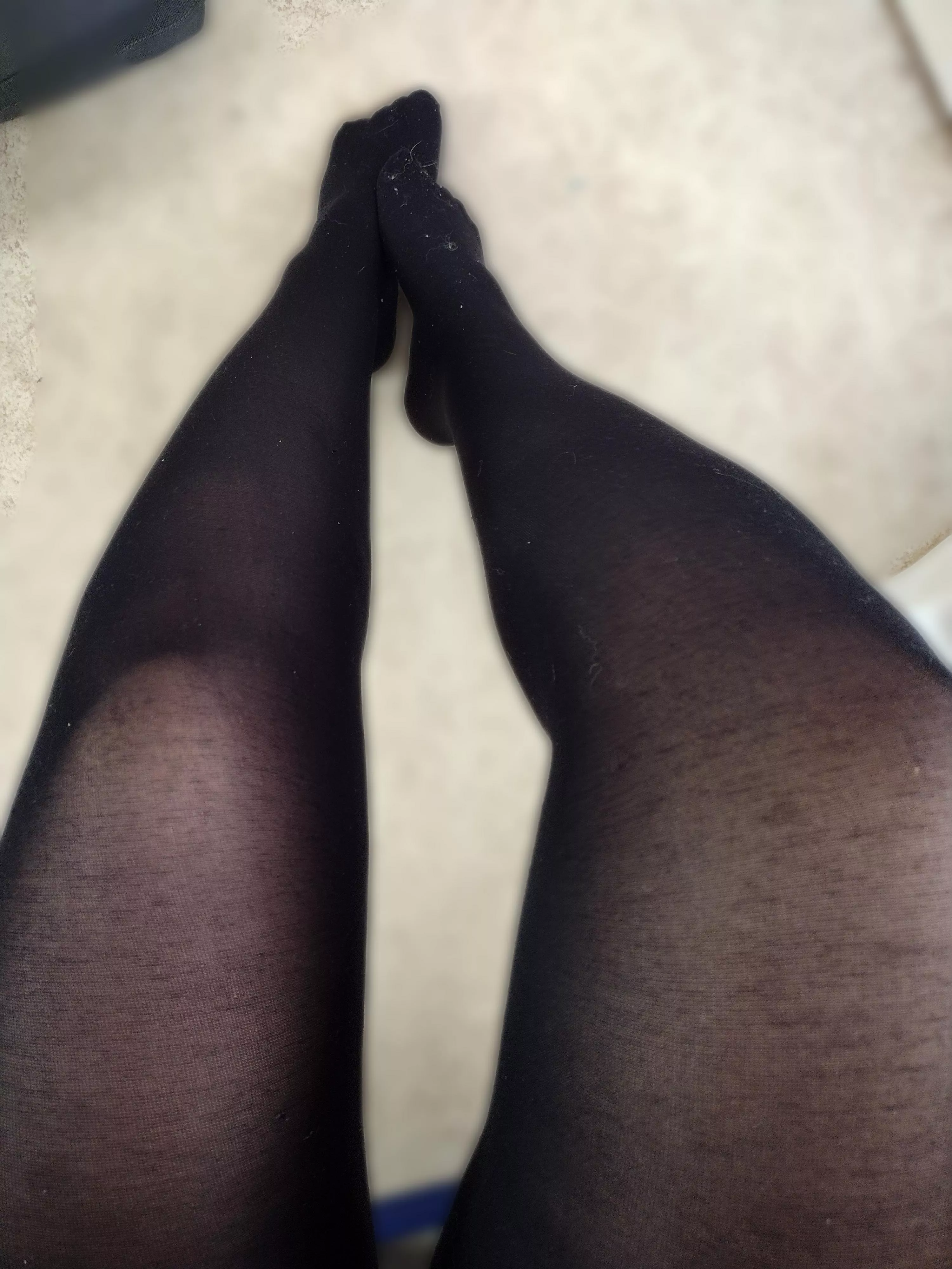 Nylon legs and thick thighs