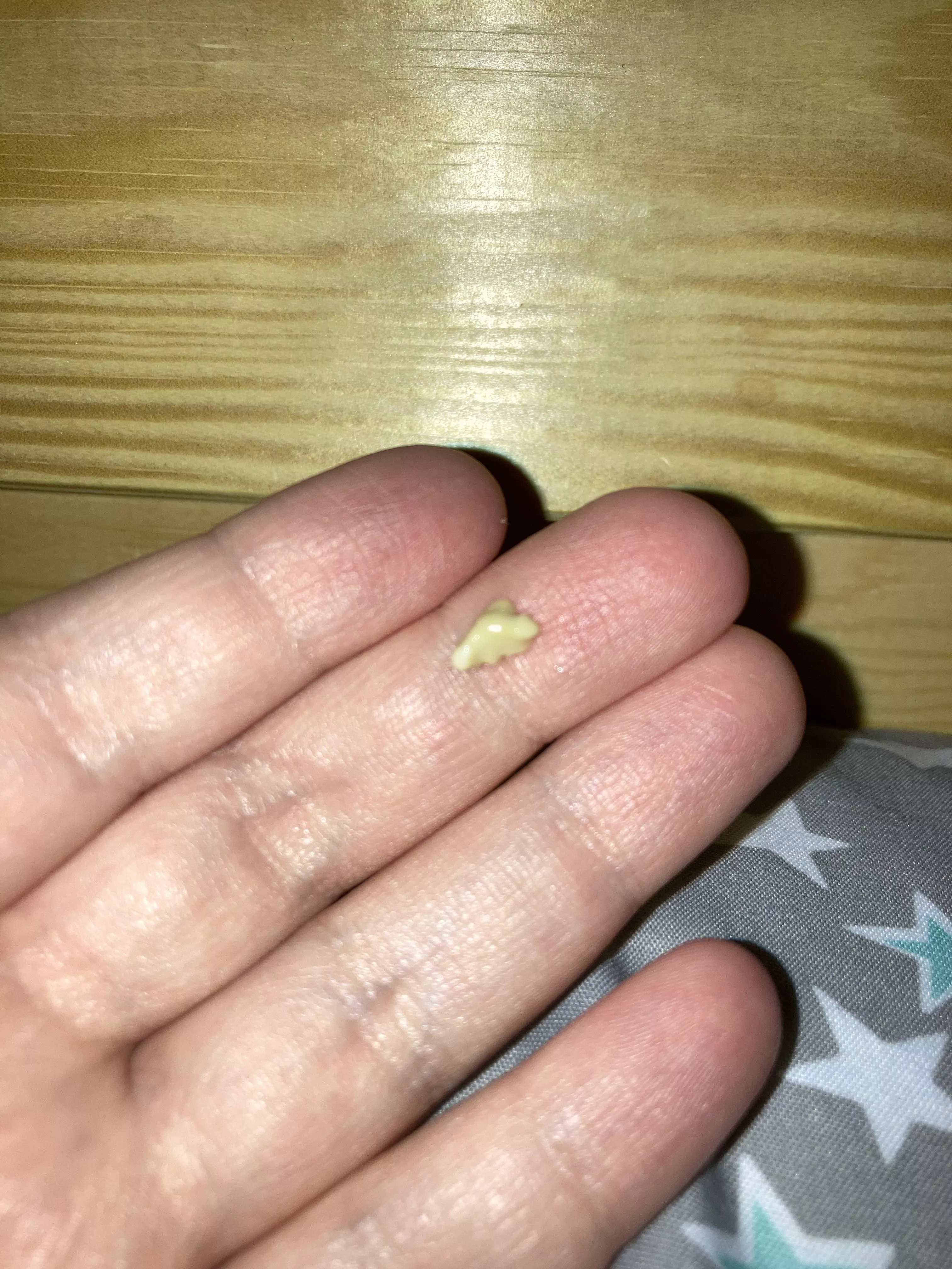 Obligatory long time lurker first time poster. Laying in bed to finally sleep when I almost choked on this “little” sucker.