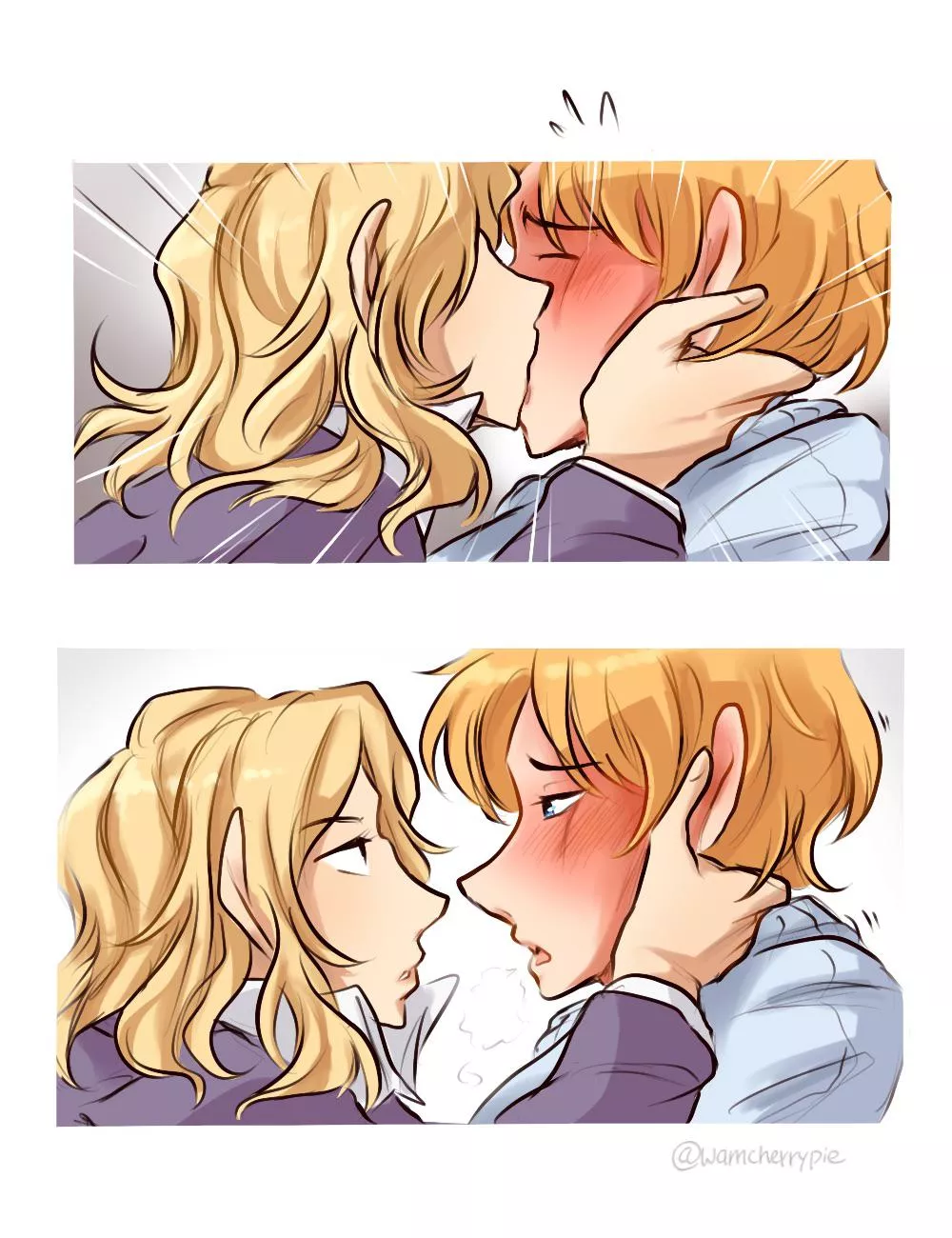 [OC] A quick kiss when heâ€™s already turned on â™¡