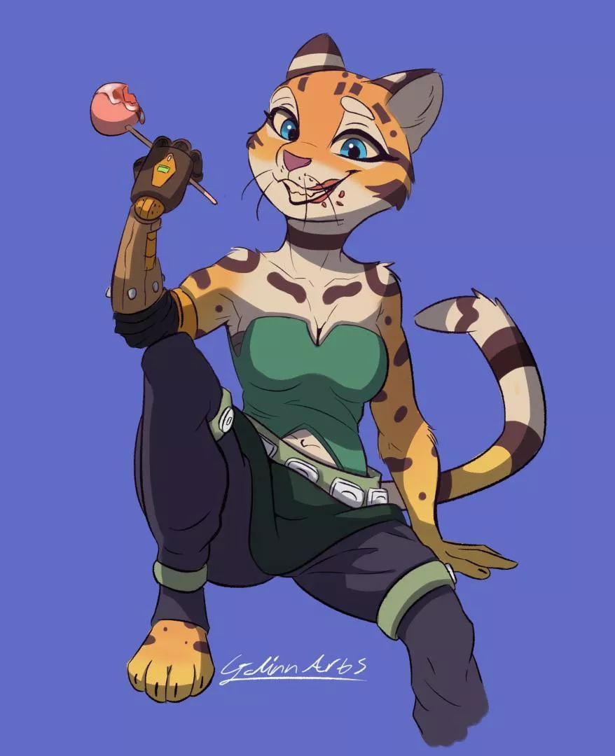 Ocelot snack ~ Art by me (@Arts_Galinn on Twitter) 🍪