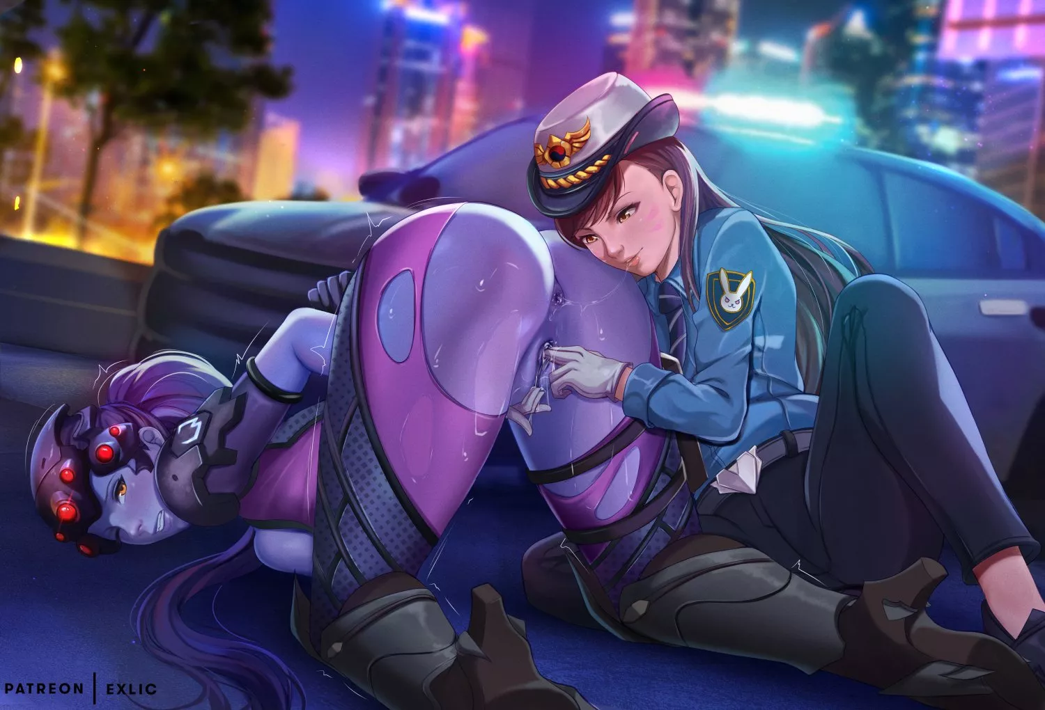 Officer D.va searching Widowmaker (ExLic)