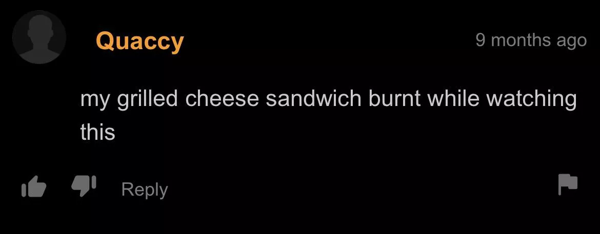 Oh no, his grilled cheese. :(