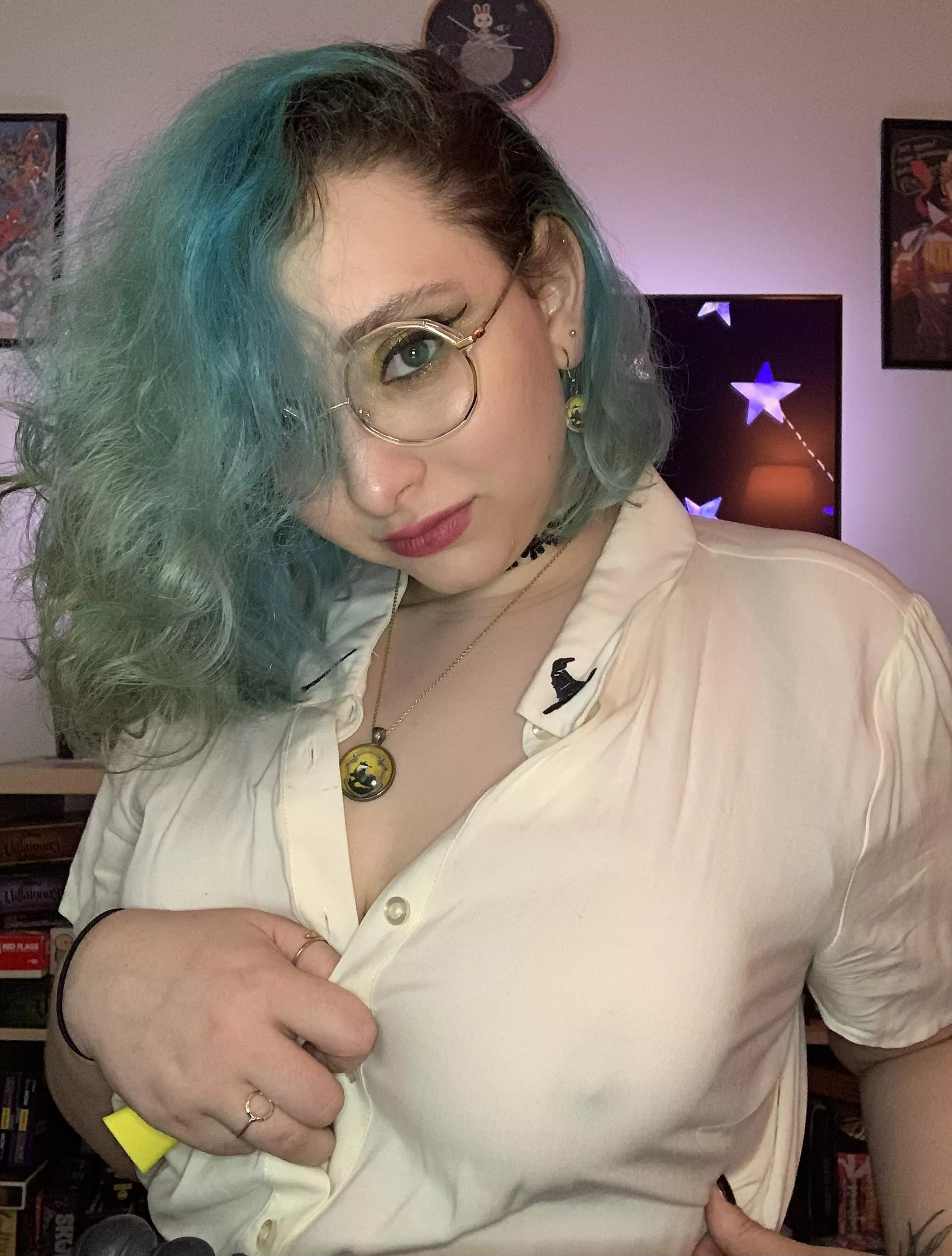 Oh no, my uniform shirt is see through and I forgot to wear a bra! Hufflepuff (Harry Potter) [oc] by Cosplaying Cryptid