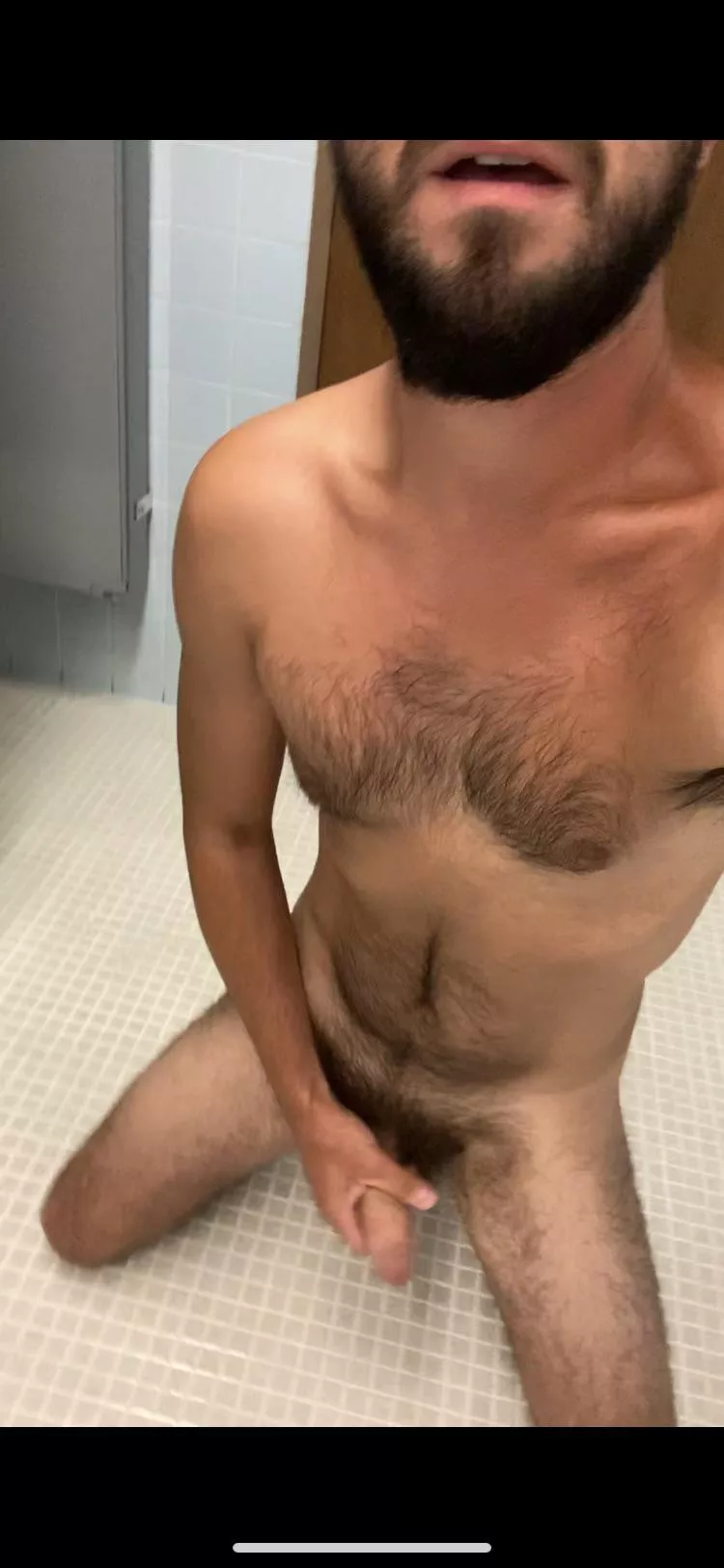 On my knees fully naked in the office bathroom. Any thoughts? ðŸ™ƒ