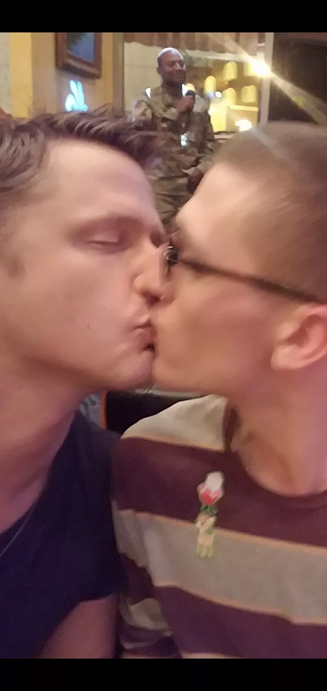 One of the first times I ever kissed my husband. We've been married for two years together for 3