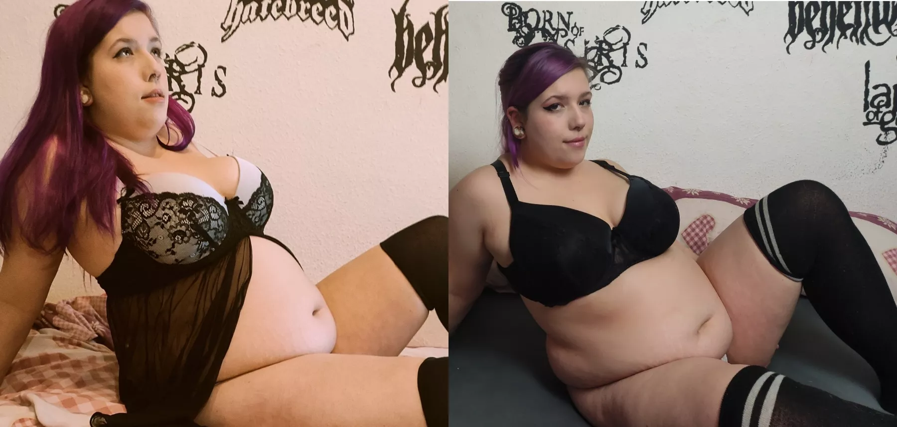 only 3 months apart, look at those thighs tho💜🤤