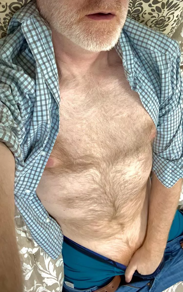 Opening the button-down to get to the chest hair? Yes.