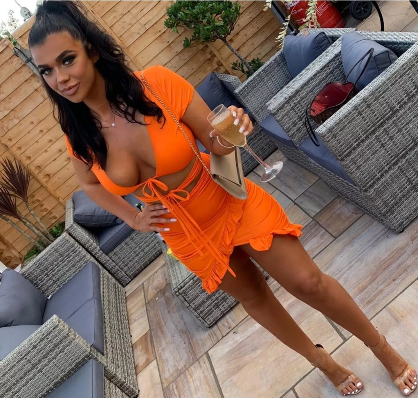 orange dress