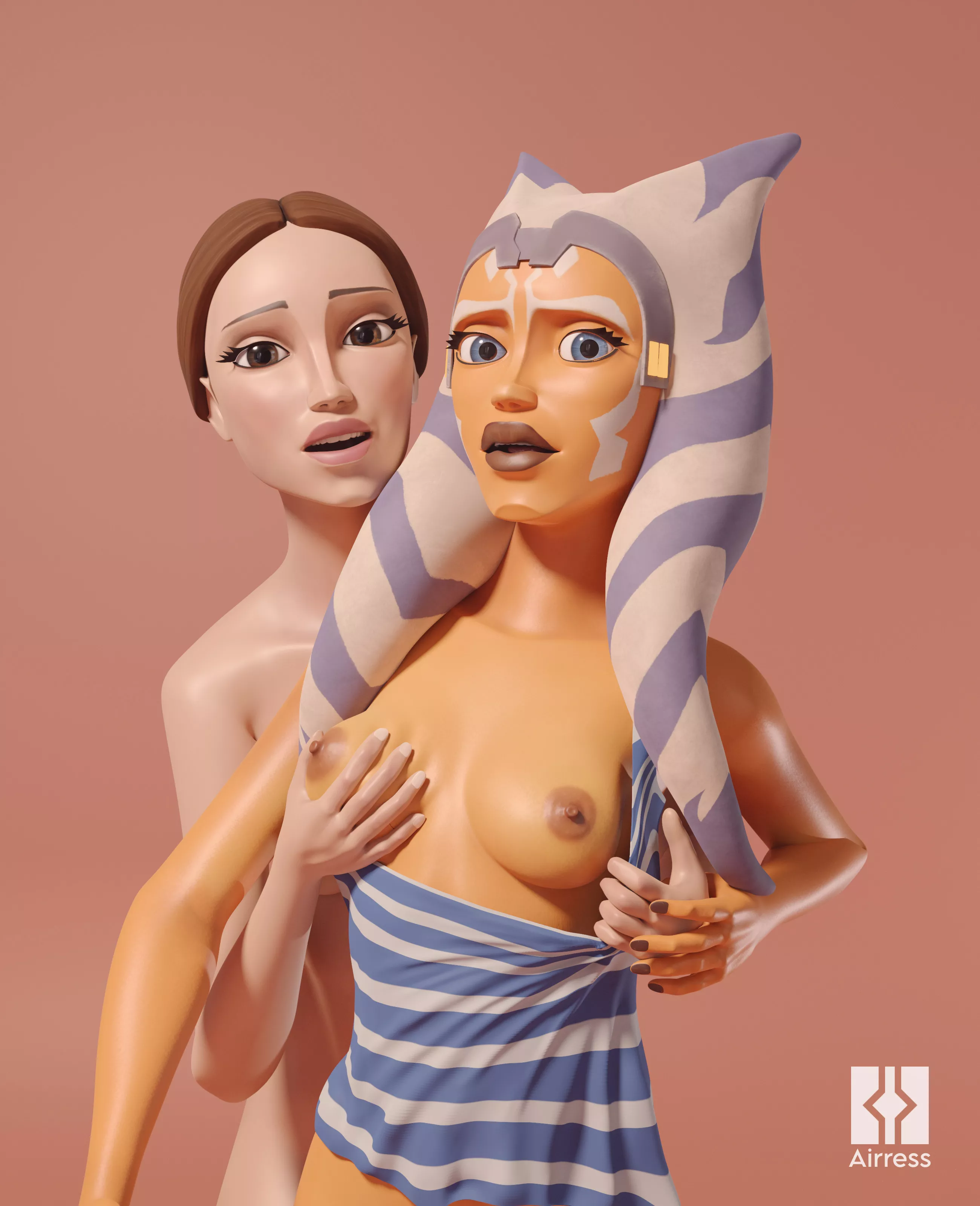 Padme fondling Ahsoka (Airress)