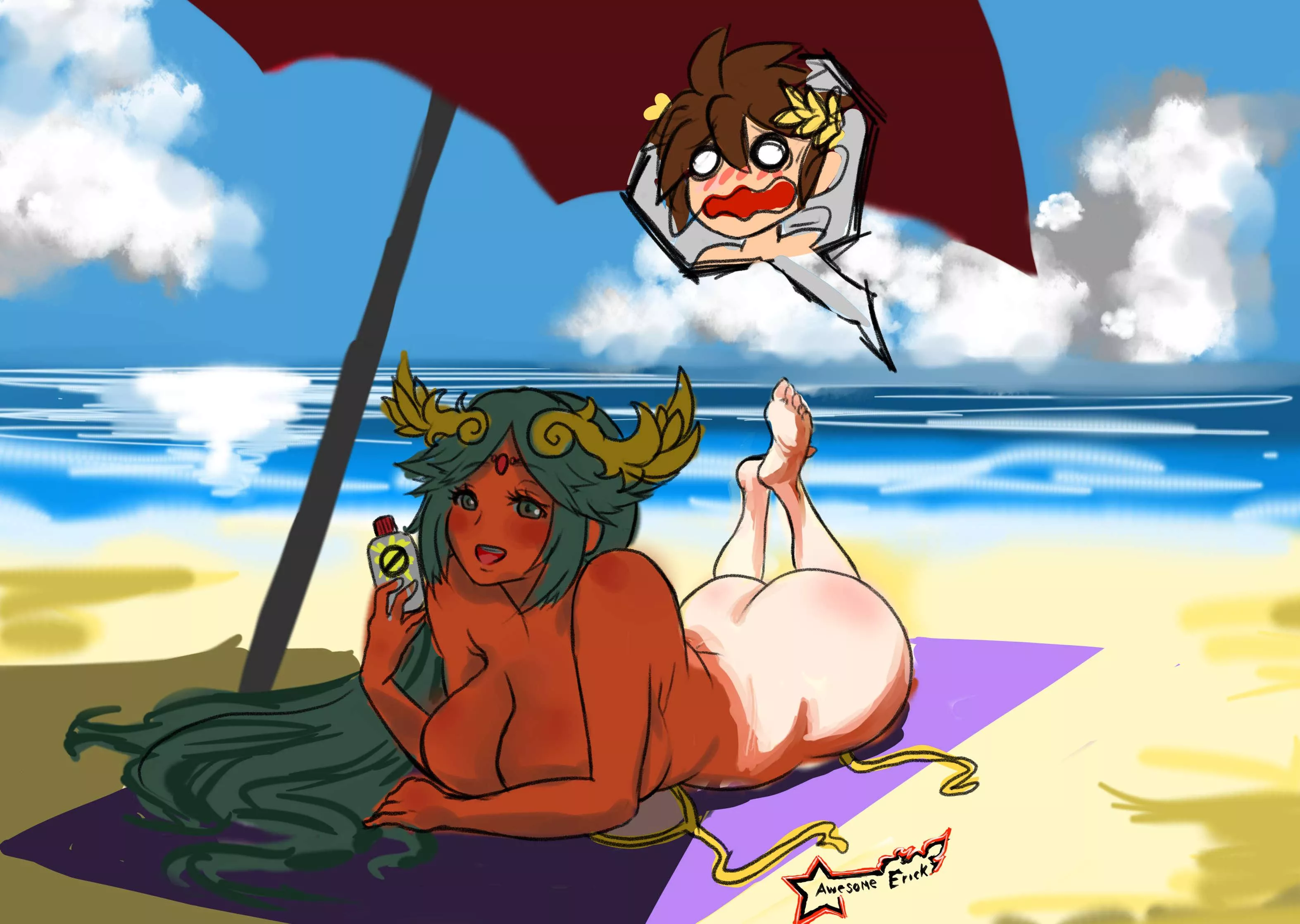 Palutena at the beach