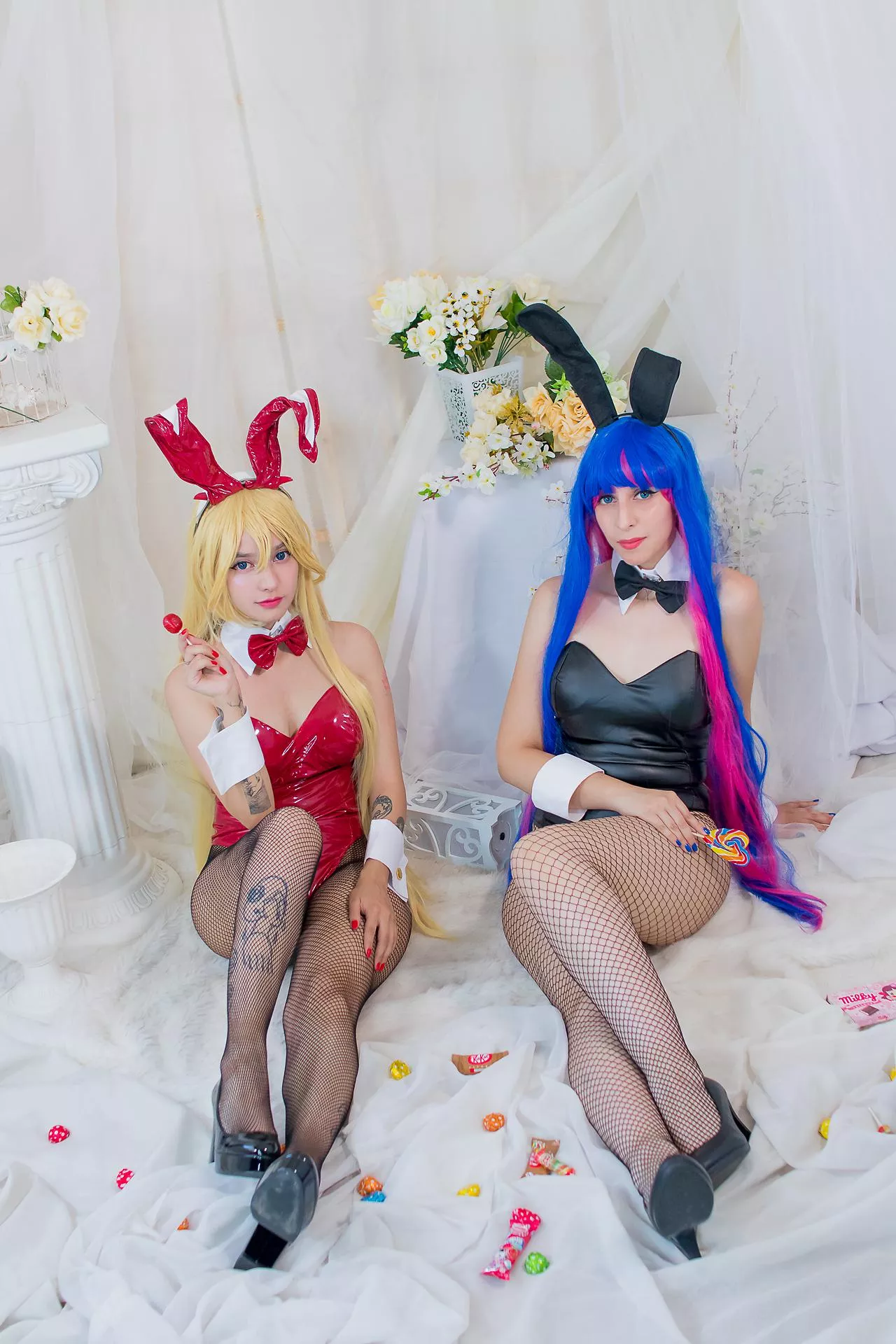 Panty and Stocking Cosplay by momoirokath and yuuki.sweet