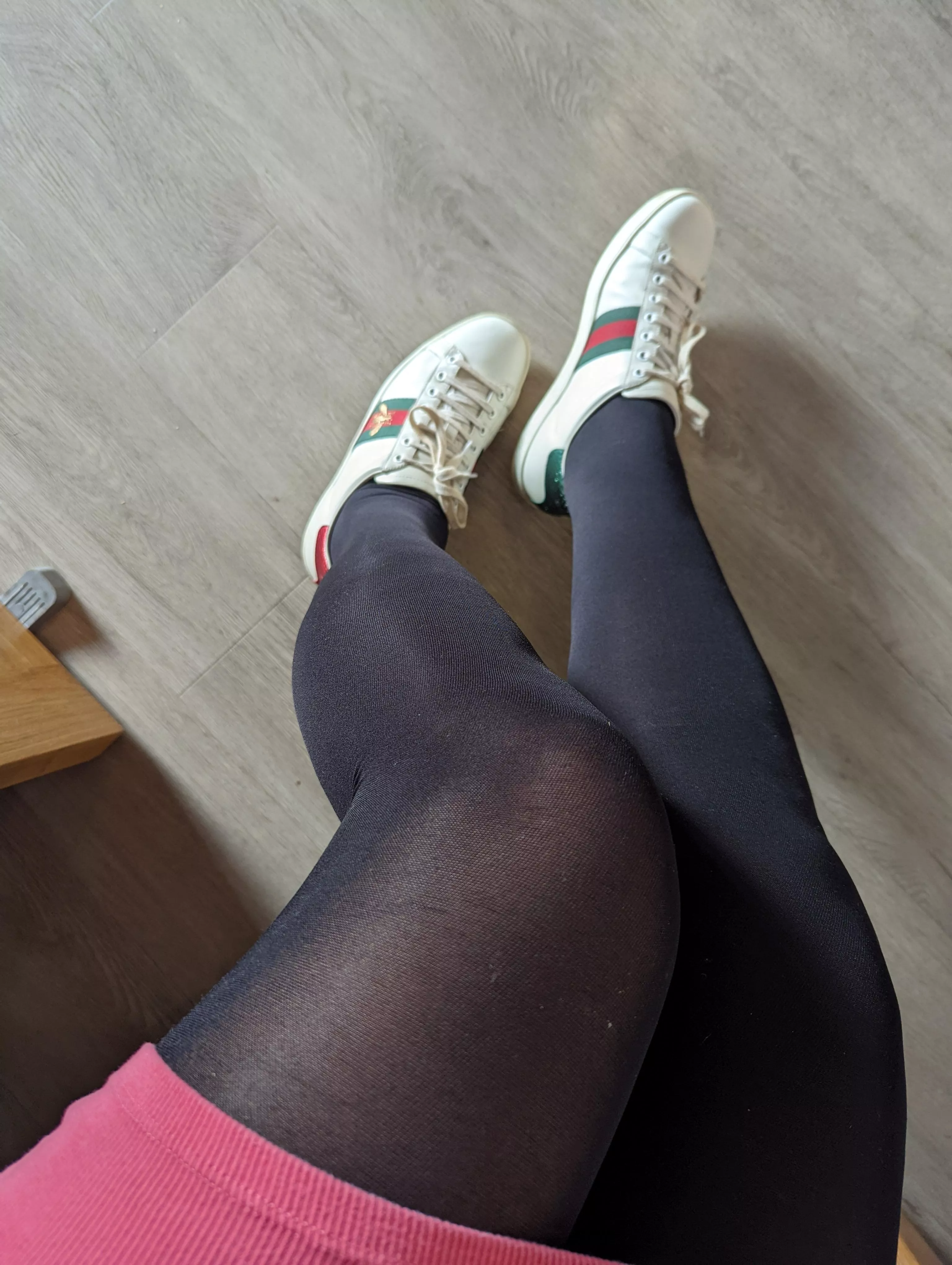 pantyhose and trainers :)