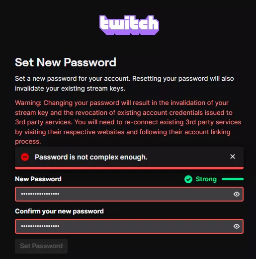 Password not complex enough yet it says it's Strong? Why is this happening and is there a way to fix it without changing the password I want to use?