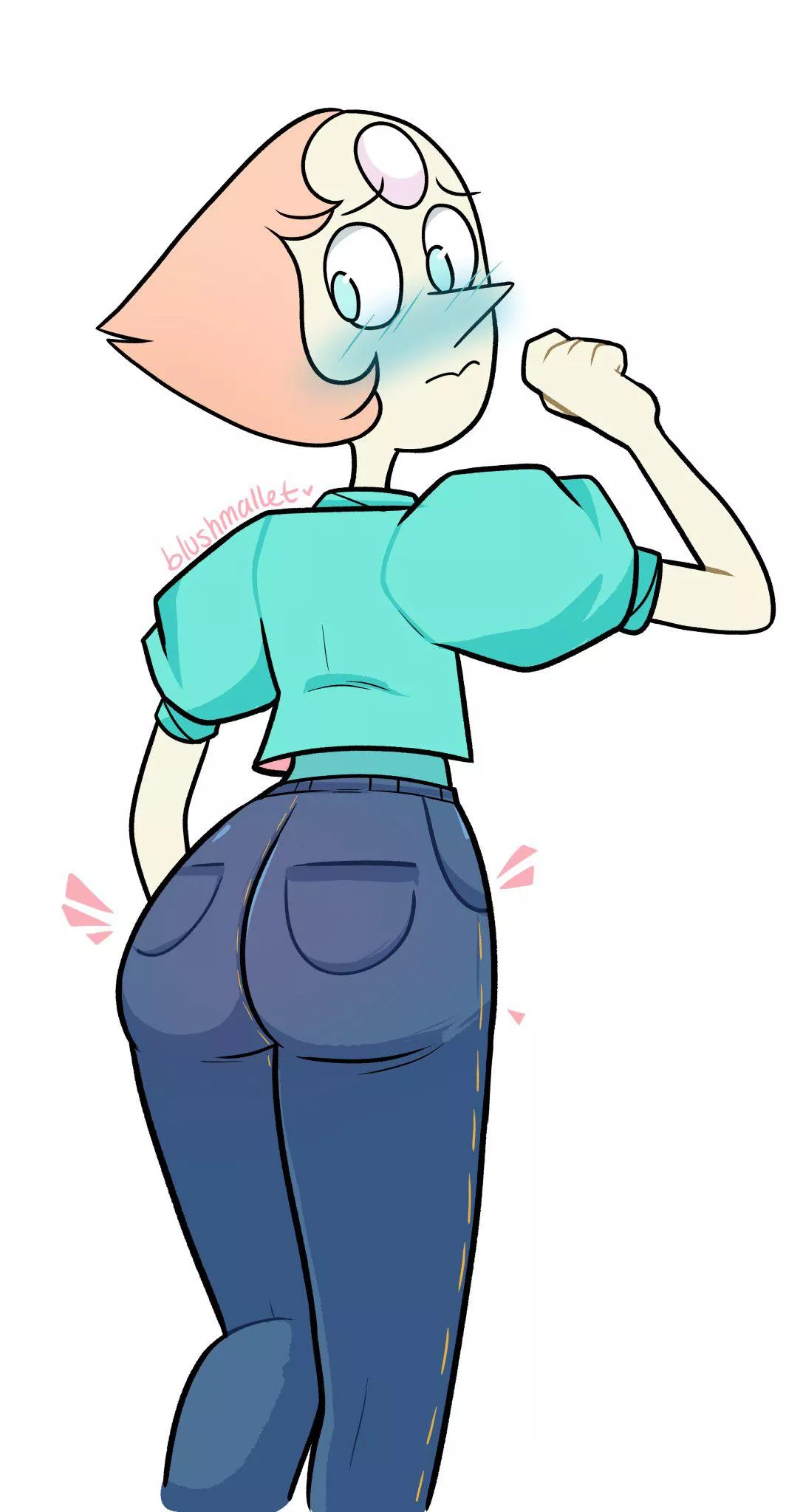 Pearl rocking the mom jeans (Art by Blushmallet)