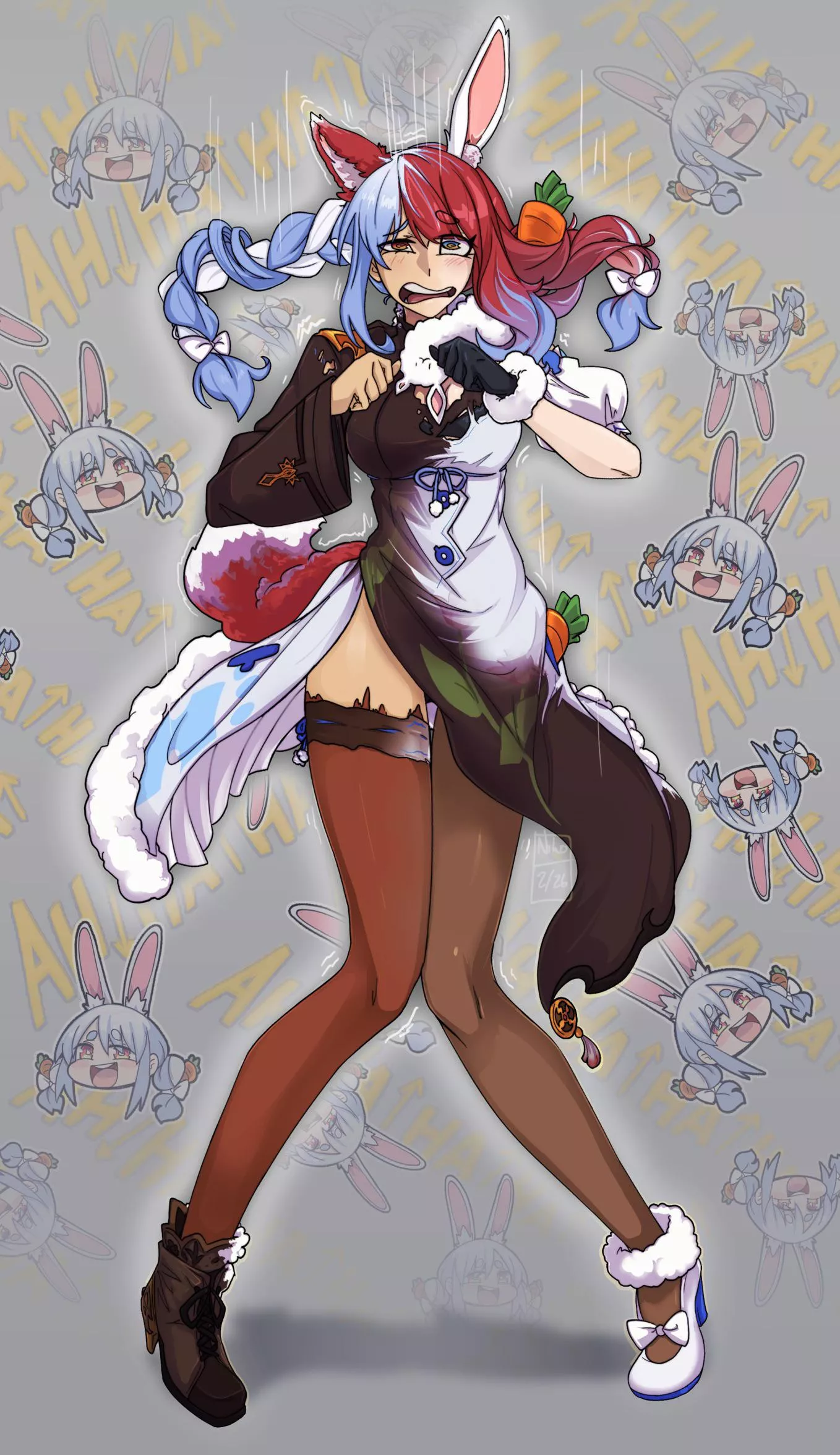 Peko Craze (Fox Girl -> Bunny Vtuber; Usada Pekora) (Hololive) by Life-fiber-change