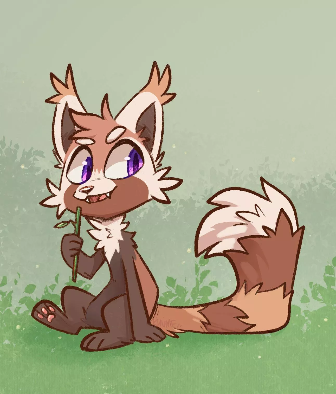 Pepper the red panda! Just a simple chibi warmup [art by me @kazunekomori on twitter]