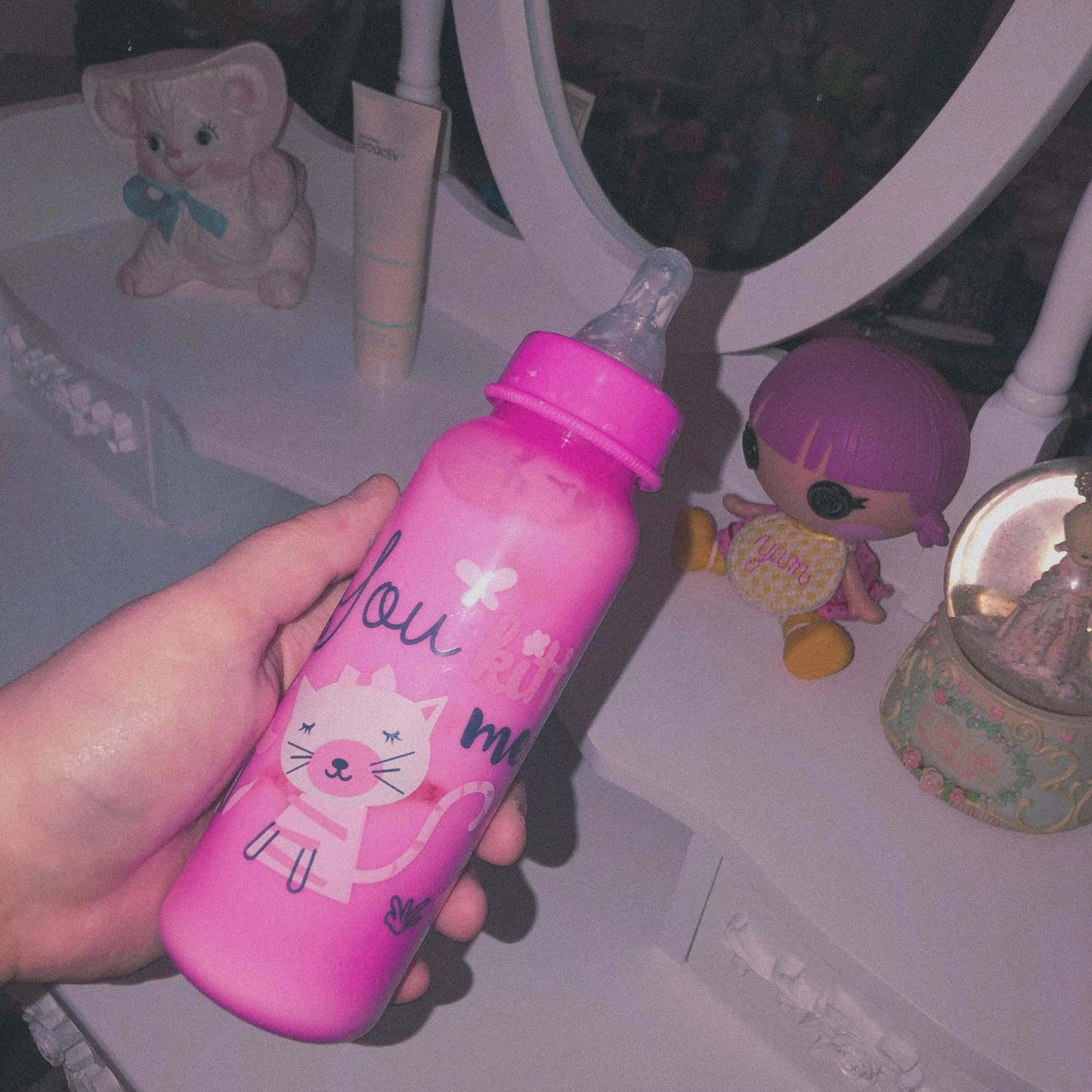 Perfect time for a bottle… is before sleepies 💕🙈🍼