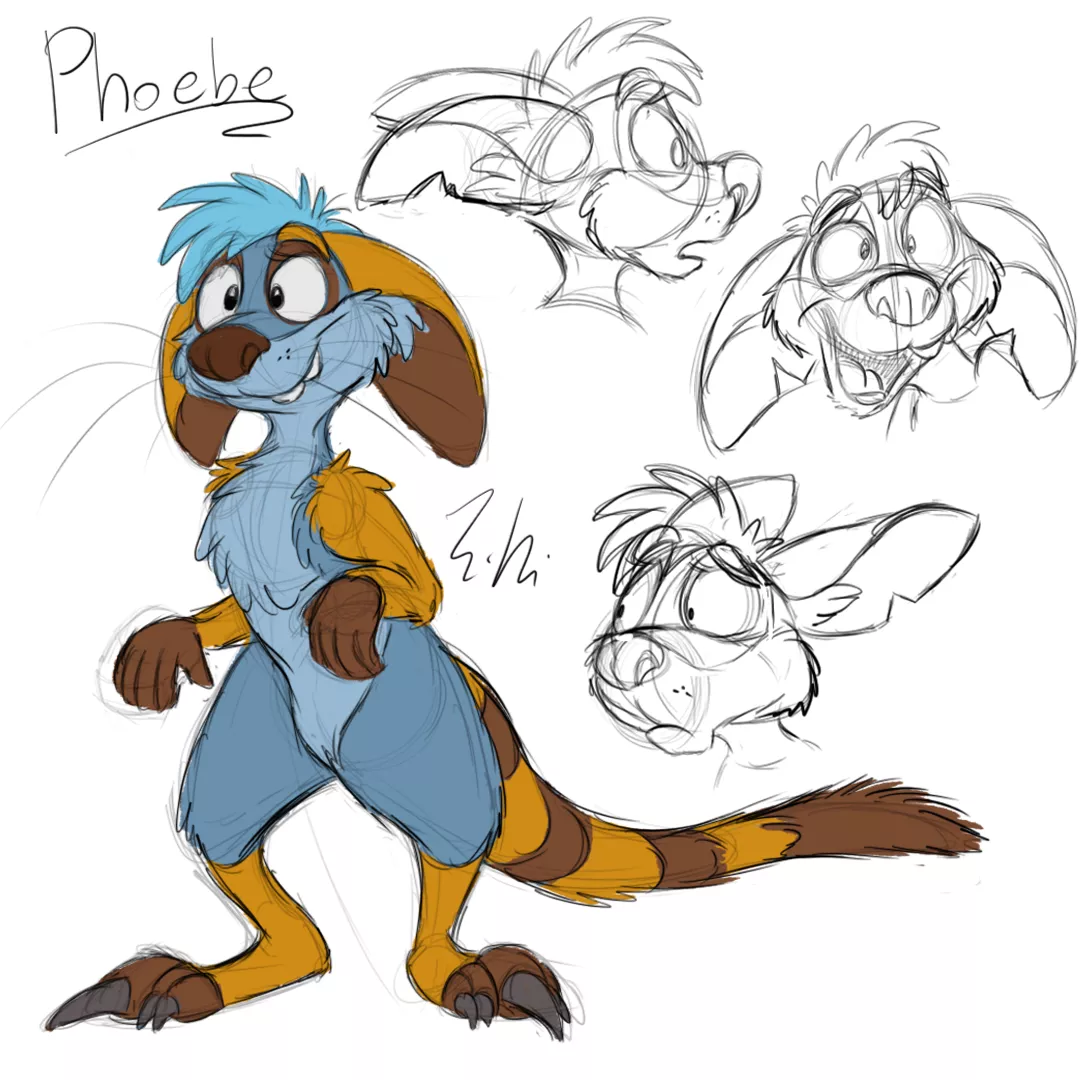 Phoebe wallaby - Sketches by me