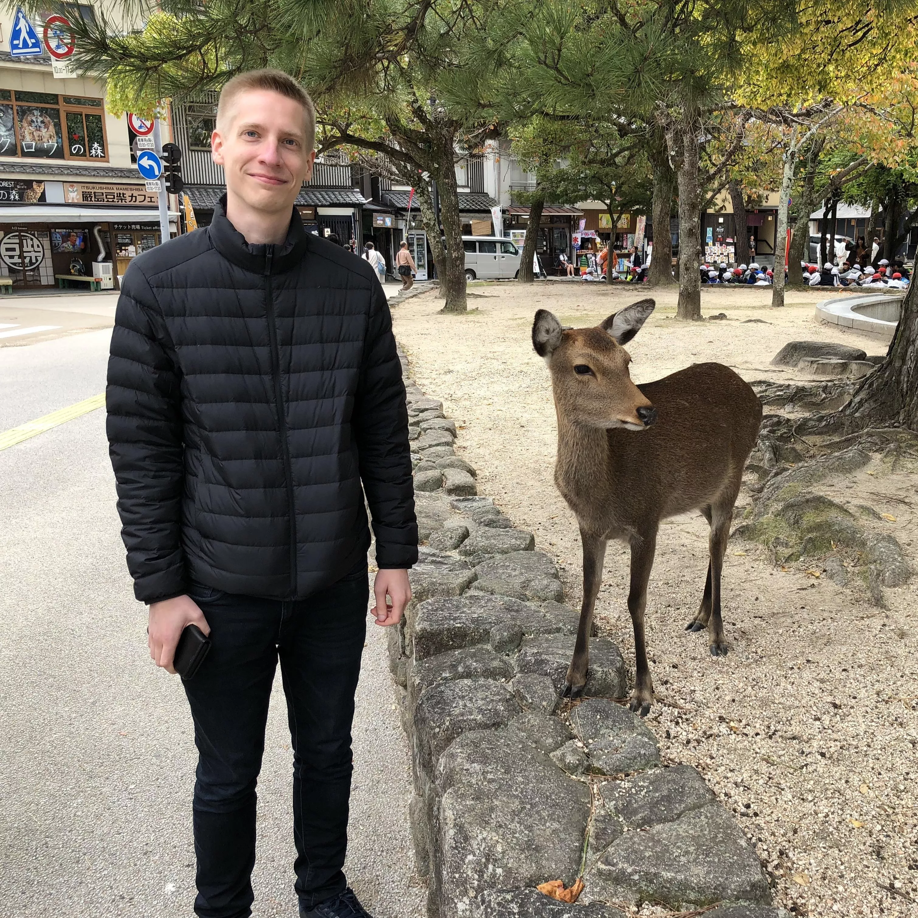 Picture from the beautiful island Miyajima in Japan. Yes, that's a tame deer 🥰