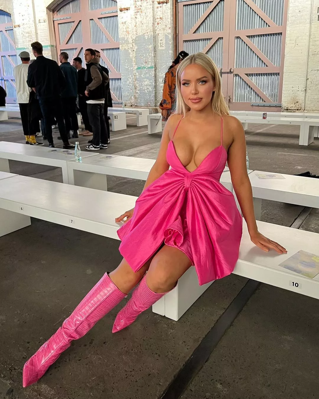 Pink boots and dress