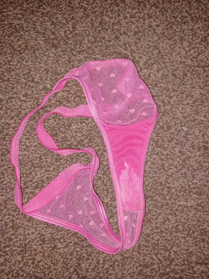 pink pussy stained thong