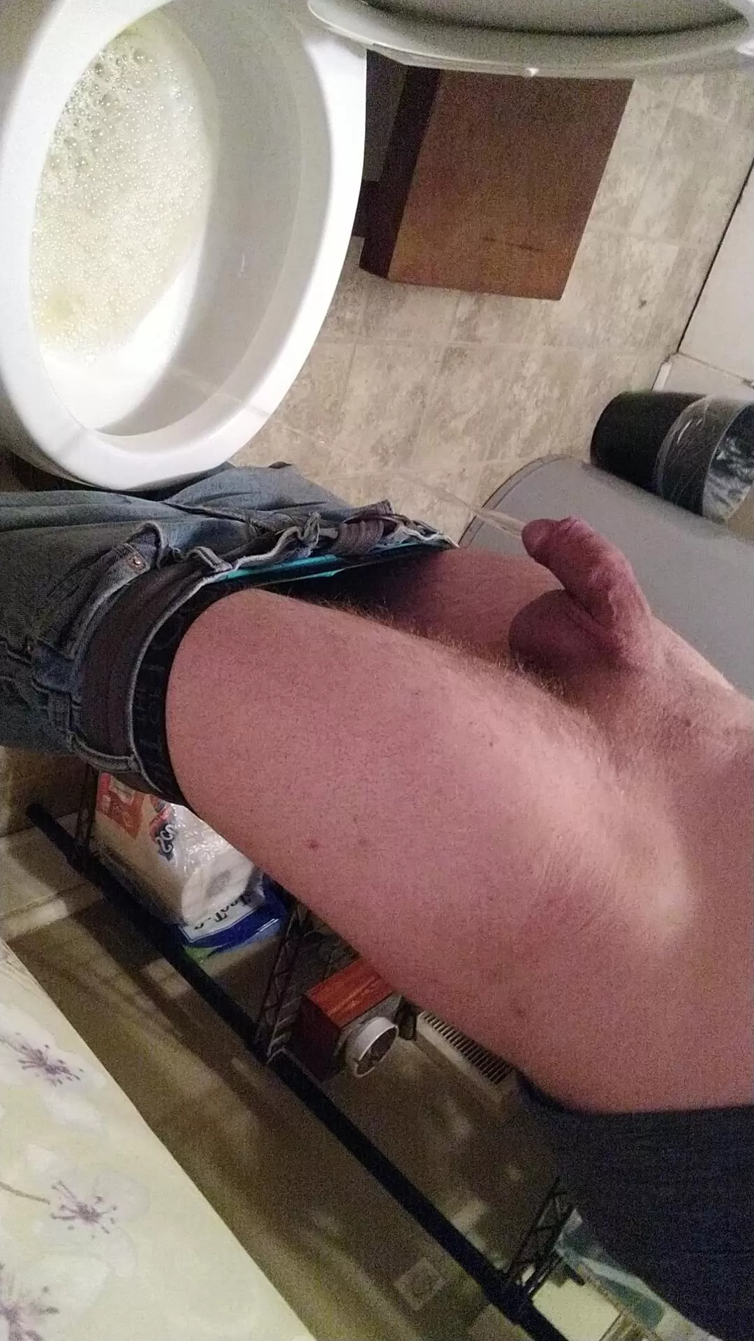 pissing at a friend's house