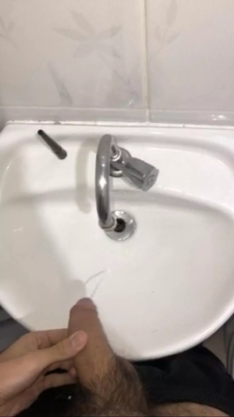 Pissing in the bathroom sink