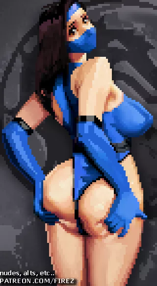 Pixel art Kitana [Mortal Kombat] (FiRez). Alt in the replies