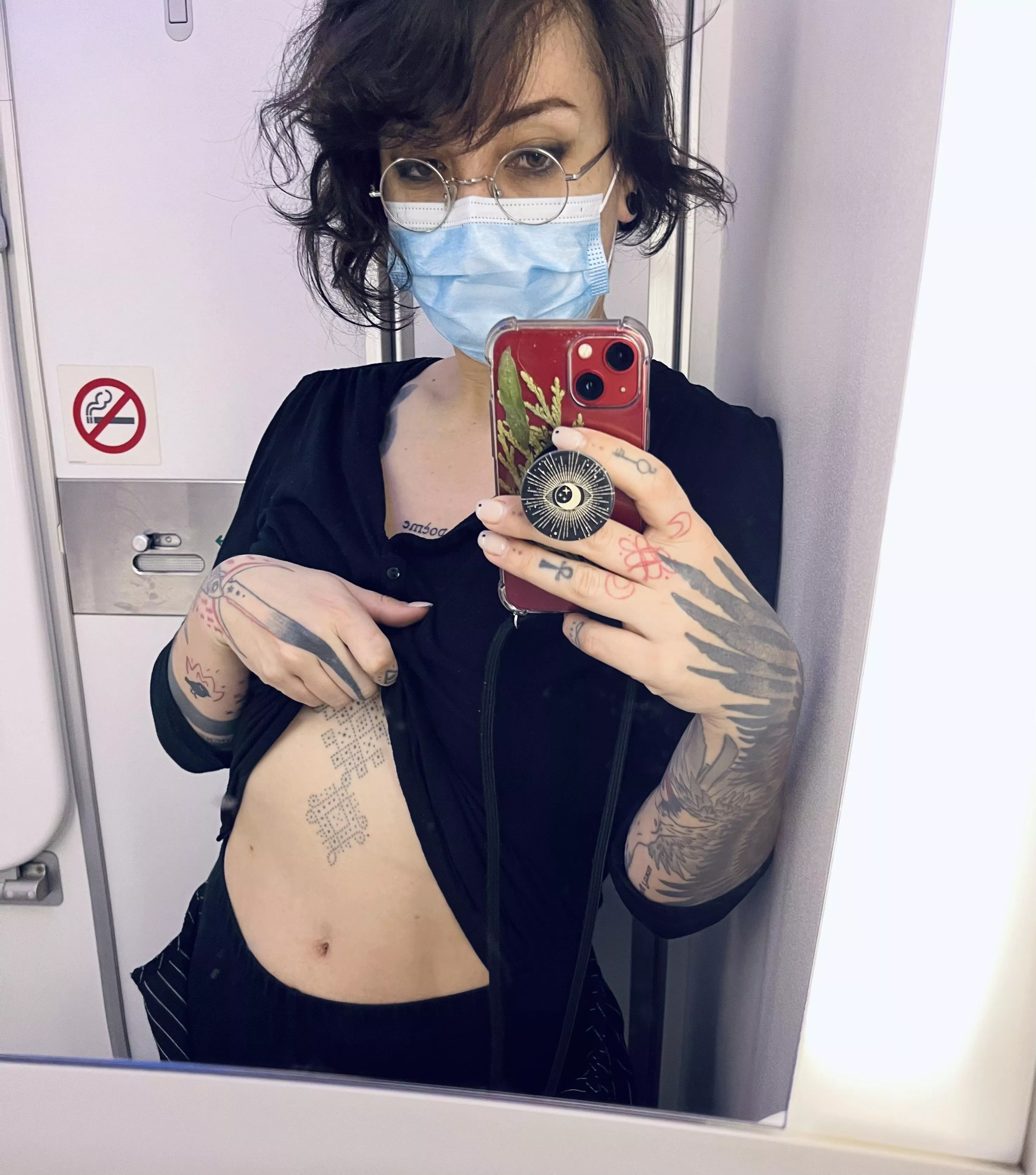 plane bathroom tease [NB]