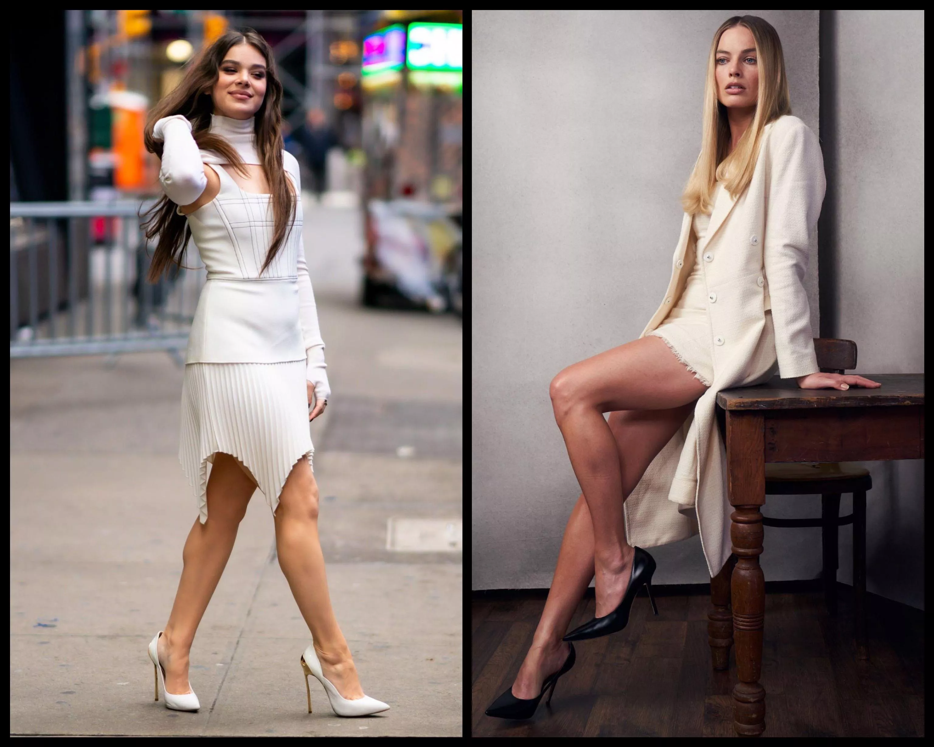 Please milk me as a celeb with sexy legs and feet like Hailee Steinfeld or Margot Robbie