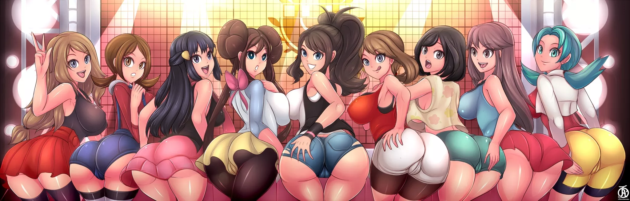 Pokemon’s girls in a line