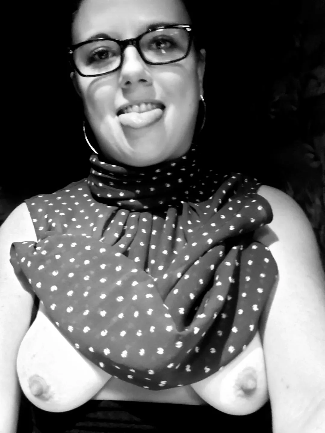 Polka dots in black and white